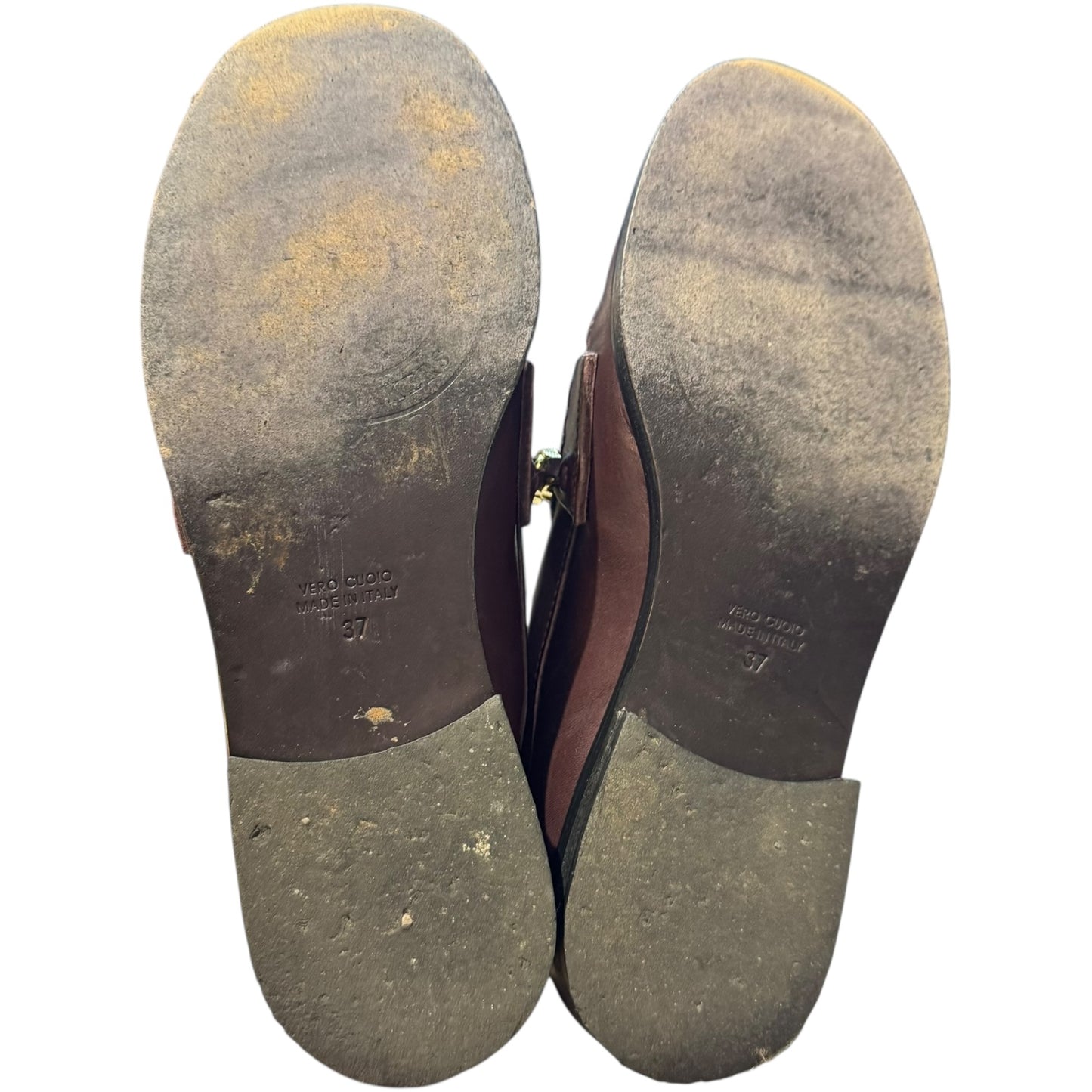 Golden Goose Burgundy Jerry Chain-Linked Loafers - 37/4