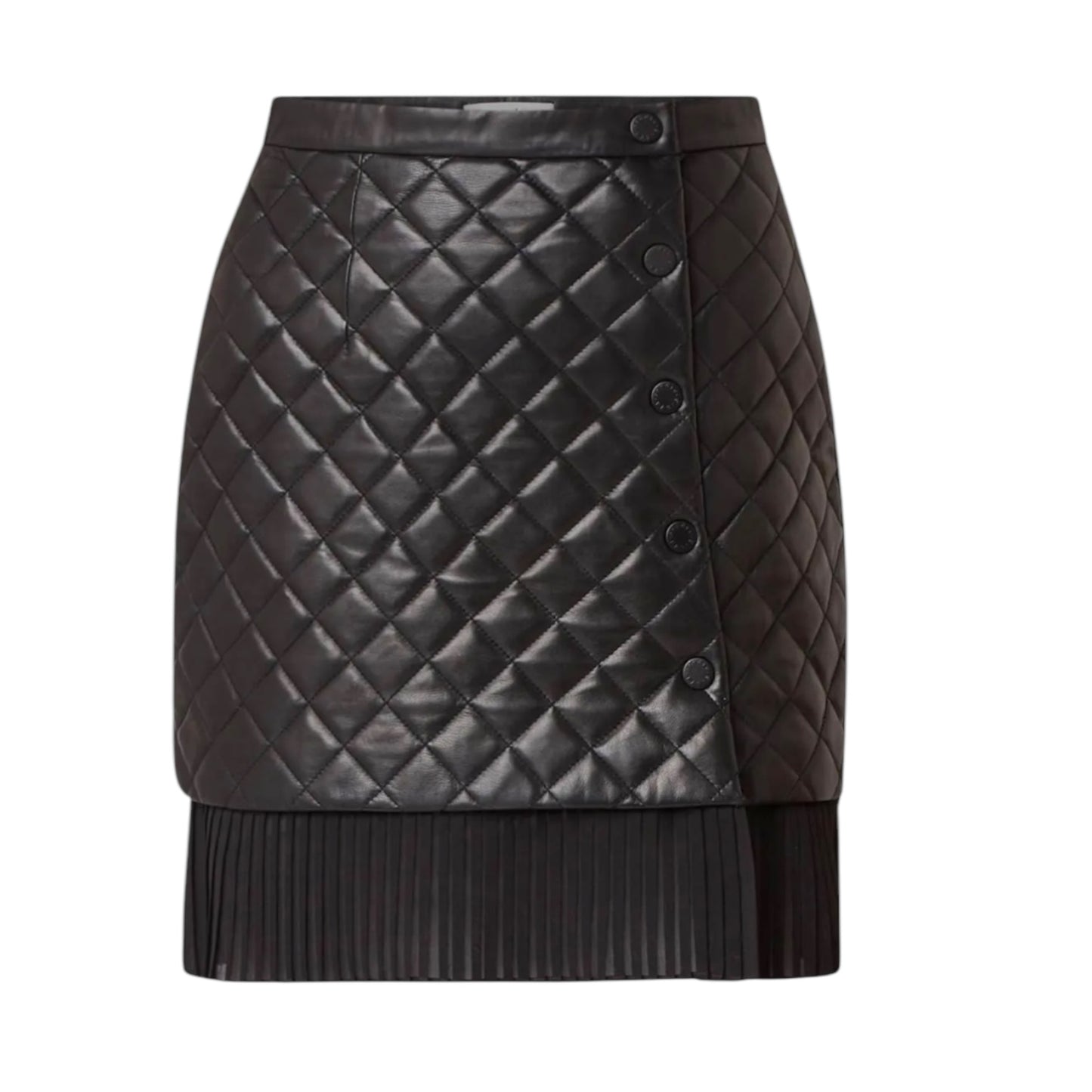 Sandro Quilted Leather Mini Skirt - 10 - NEW