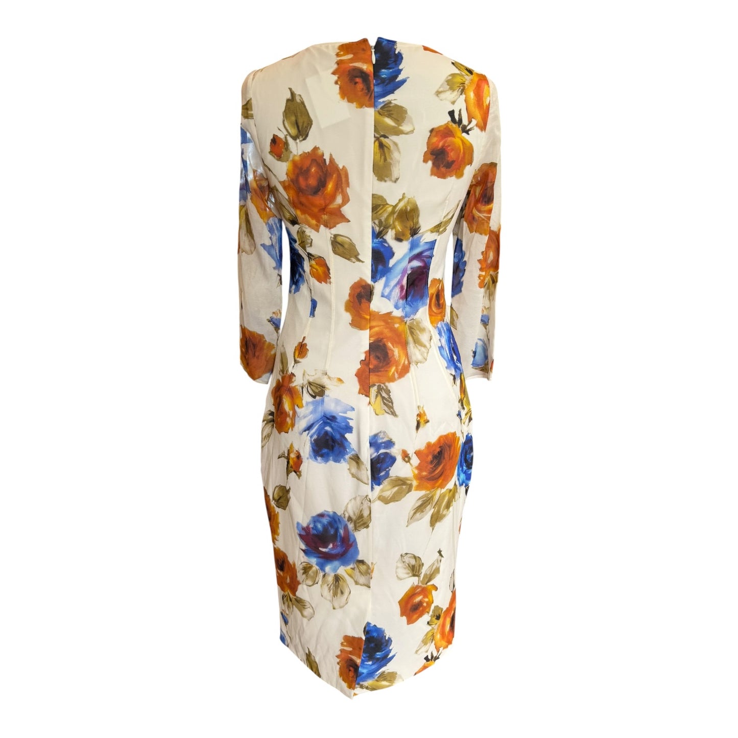 D&G White Silk Blend Floral Dress - 10