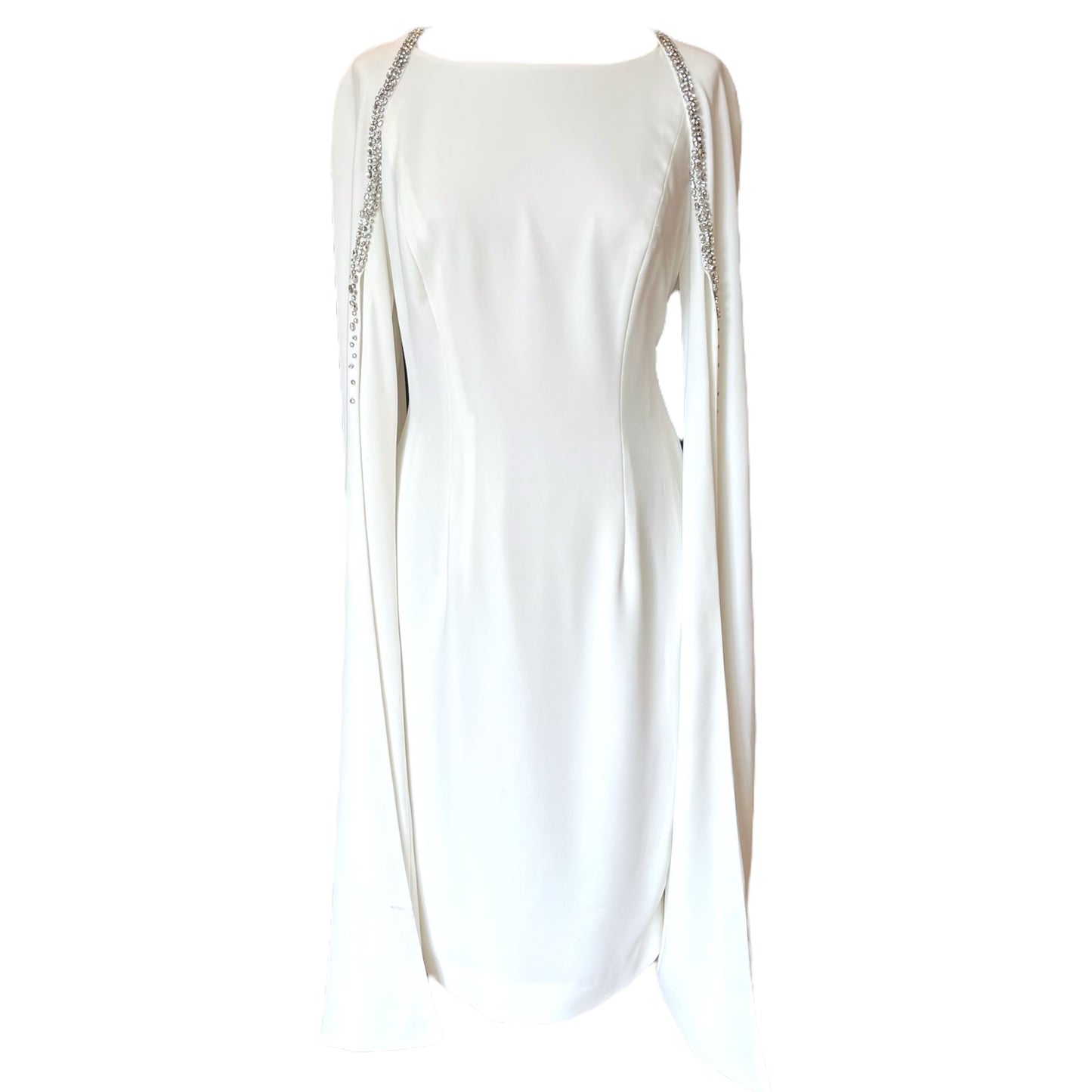 John Charles White Cape Sleeve Dress - 12