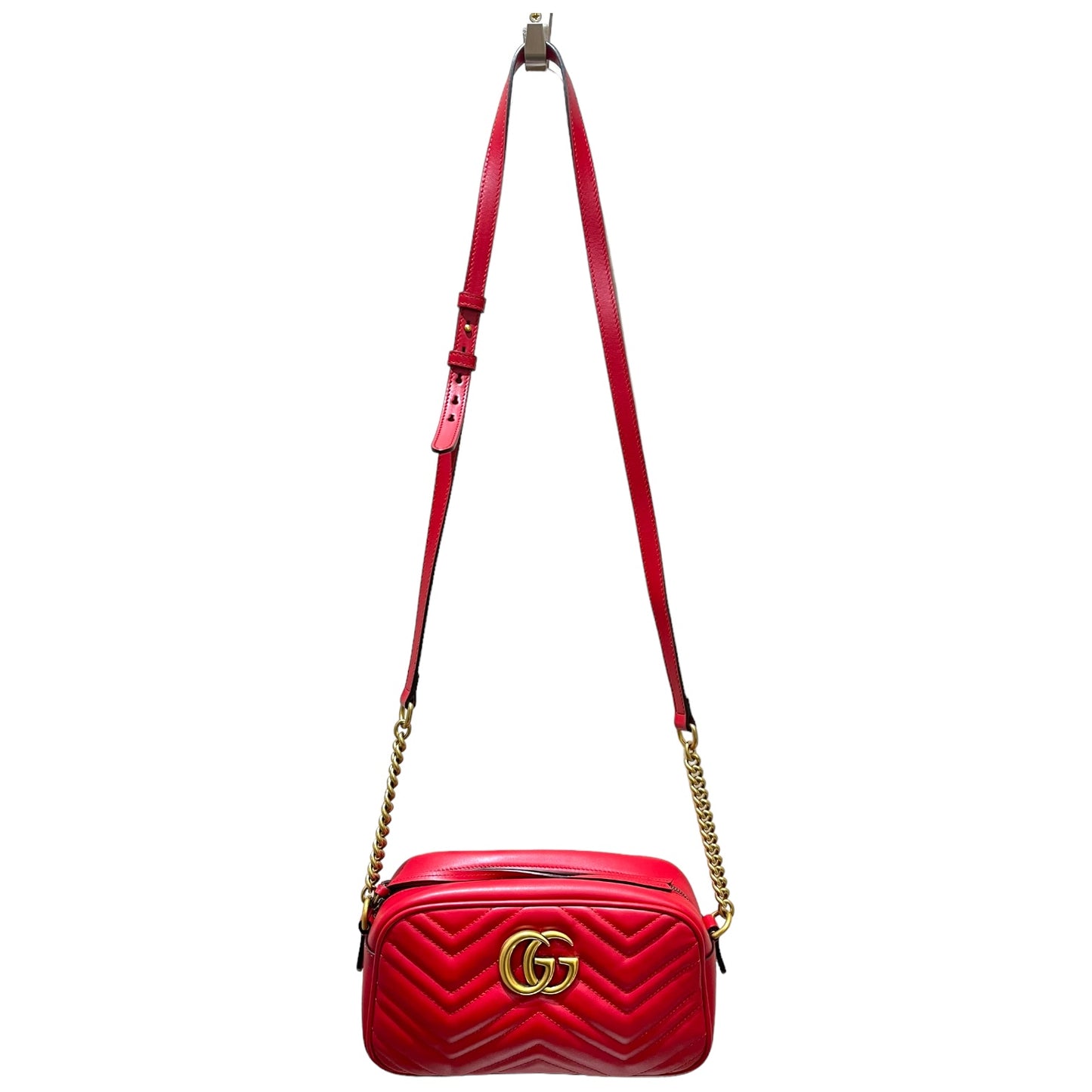 Gucci Marmont Matelasse Red Crossbody Bag
