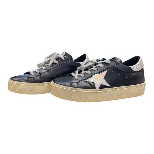Golden Goose Hi Star in Black and Silver - 38 / 5