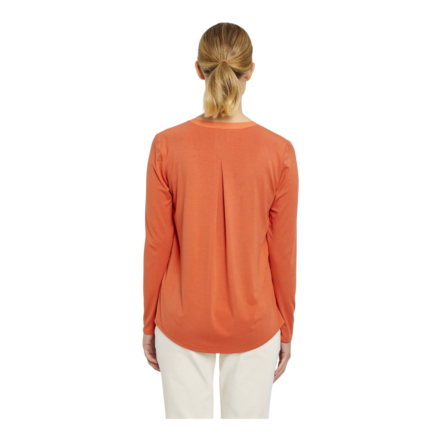 Milano Orange Notch Neck Top - 10 - NEW