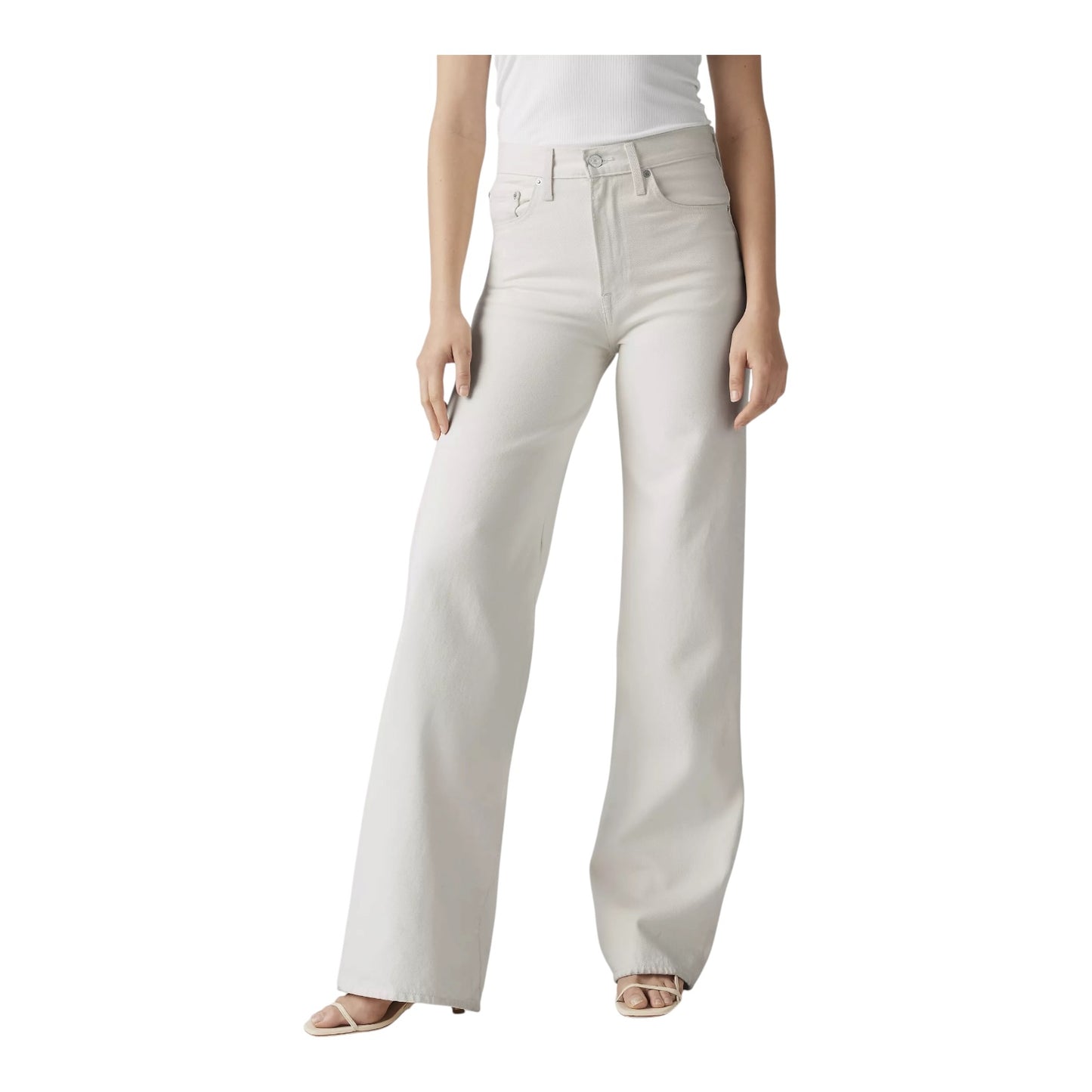 Levi's Lightweight Ribcage Wide Leg Linen Trousers - 10 - NEW
