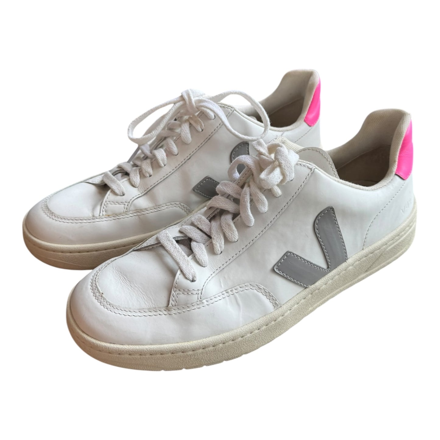 Veja V-12 Trainers White Oxford Grey and Pink Sari - 40/7