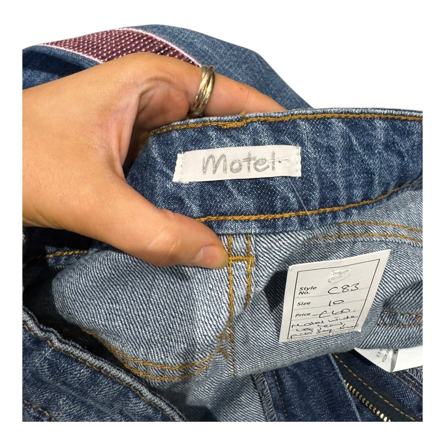 Motel Jeans with Pink Sequin Trim - 10