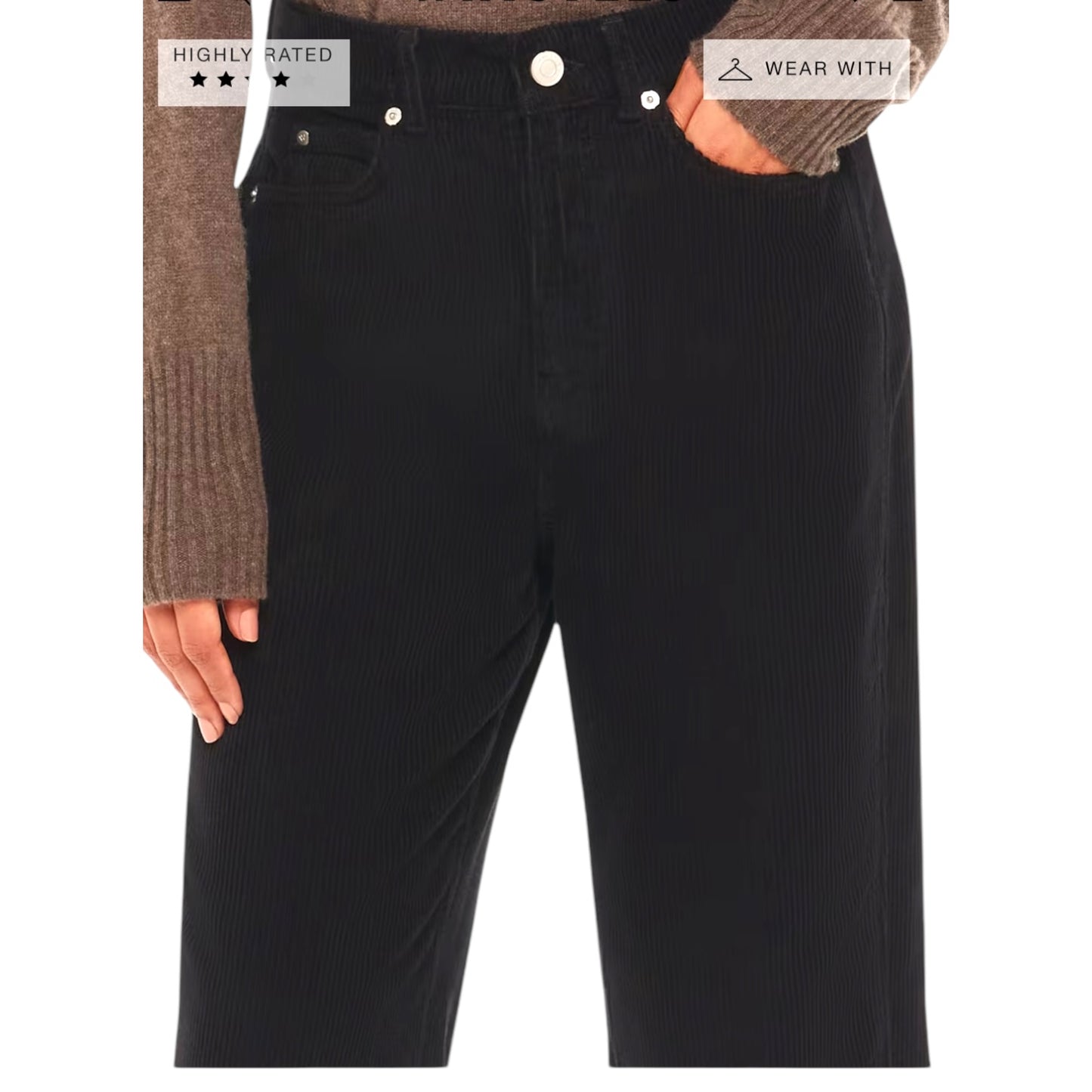 Whistles Black Cord Trousers - 14