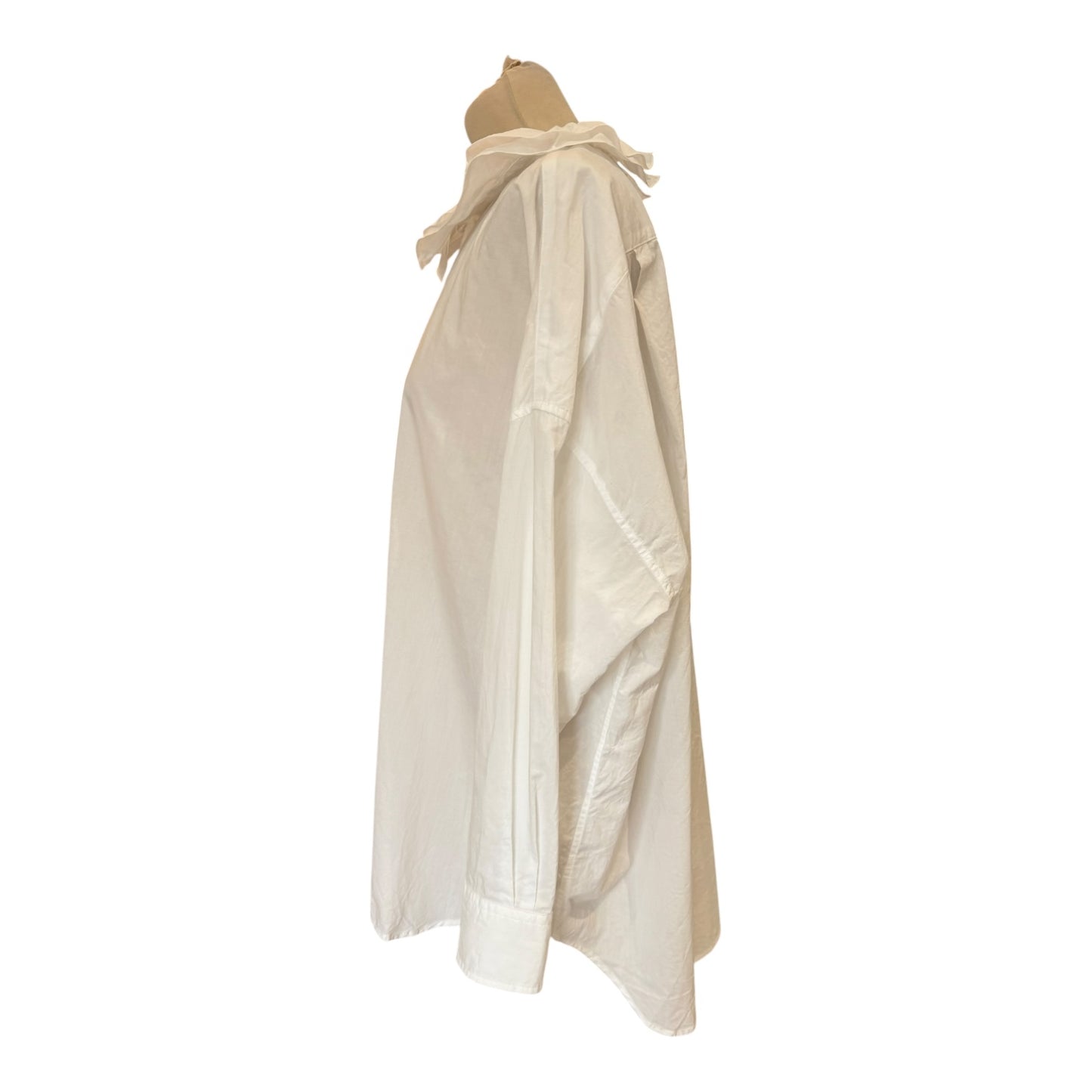 Toujours White Ruffle Collar Shirt - One Size
