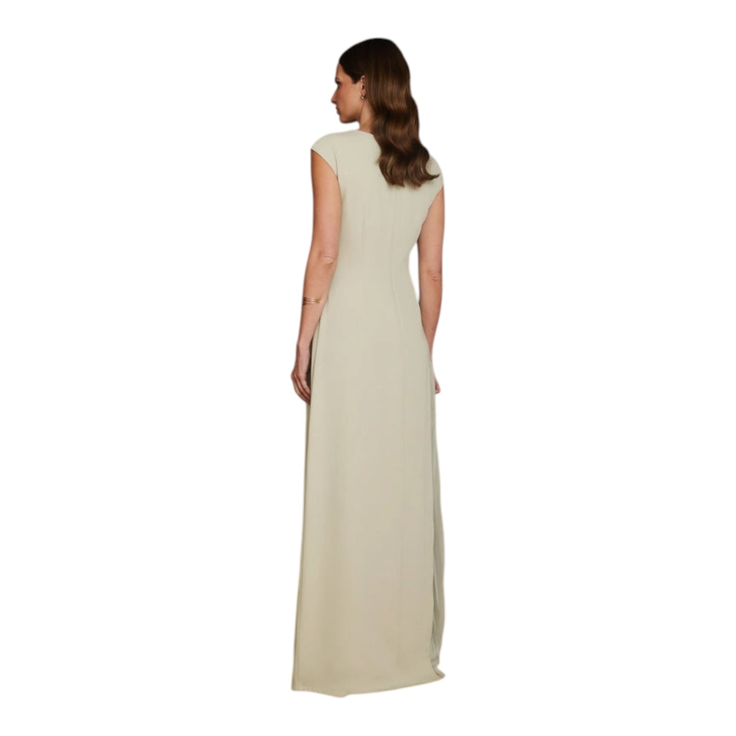Six Stories Elena Cap Sleeve Pleated Maxi Dress Pistachio - 10