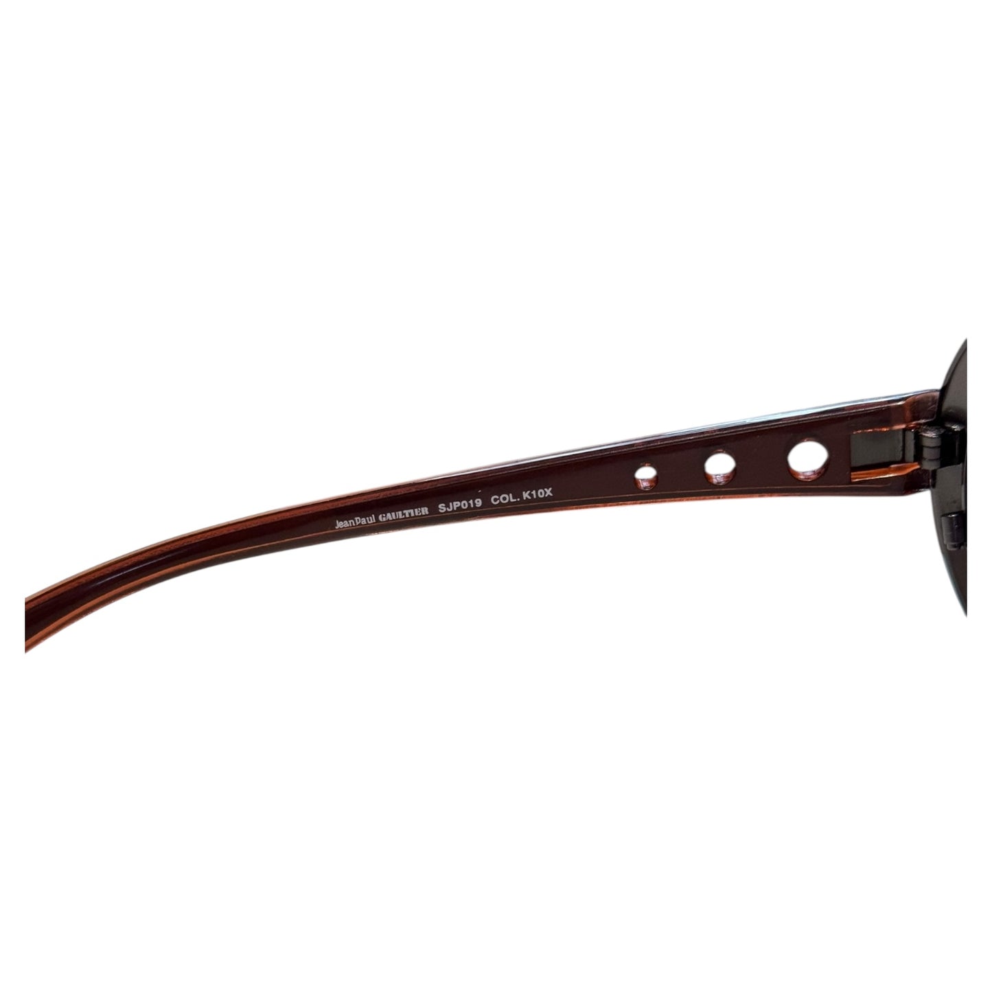 Jean Paul Gaultier Gunmetal and Red Rounded Sunglasses