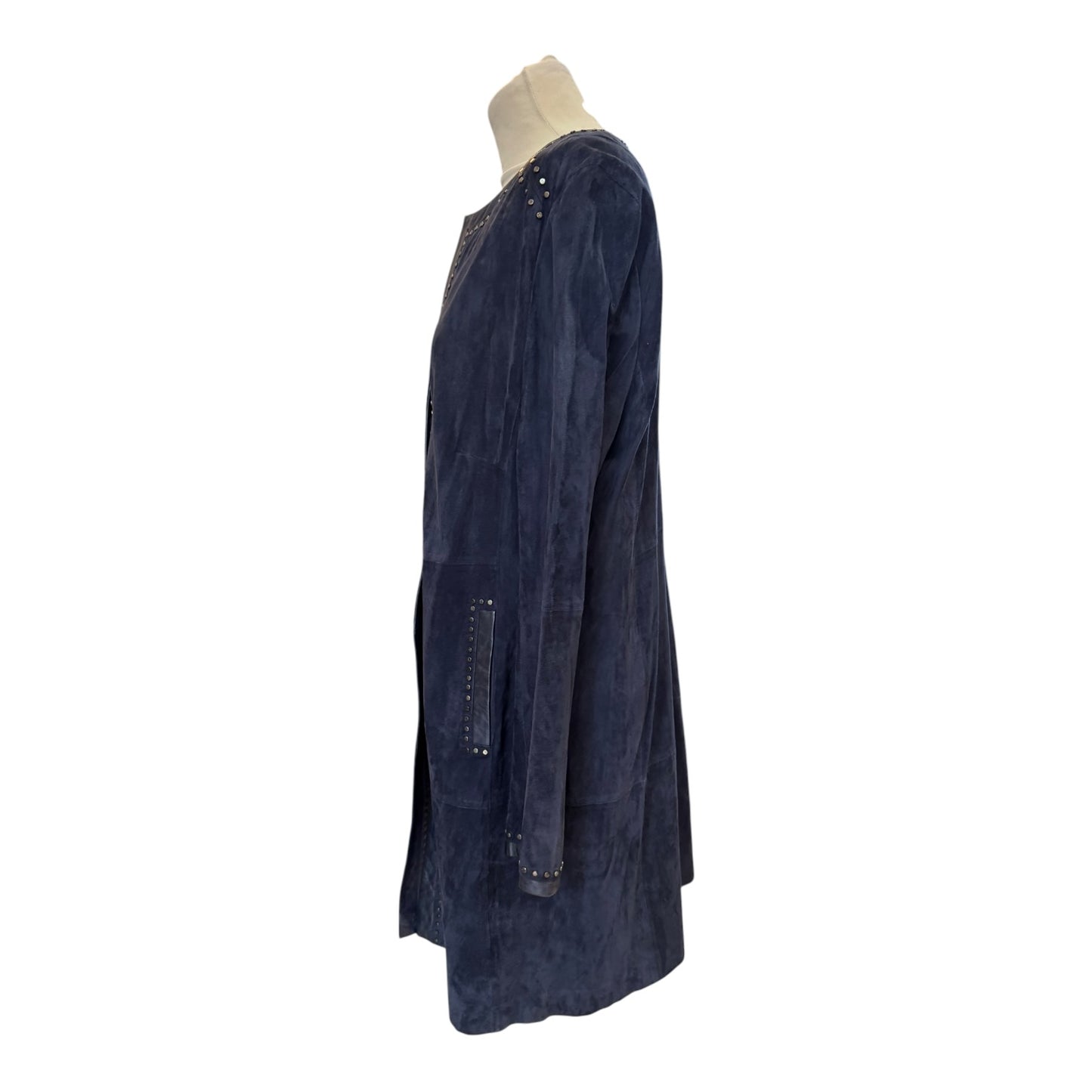 Riani Navy Suede Studded Coat - 12