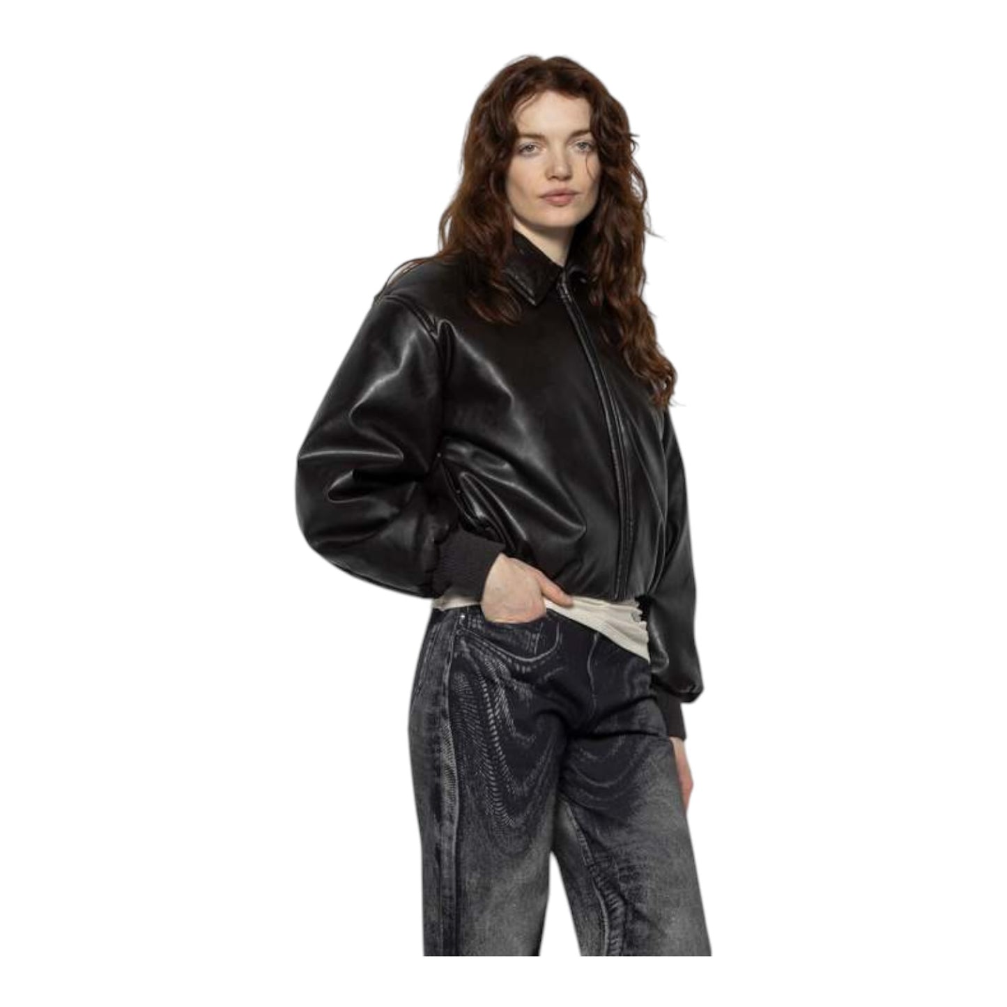 Acne Studio Coated Bomber Jacket in Dark Brown - 8