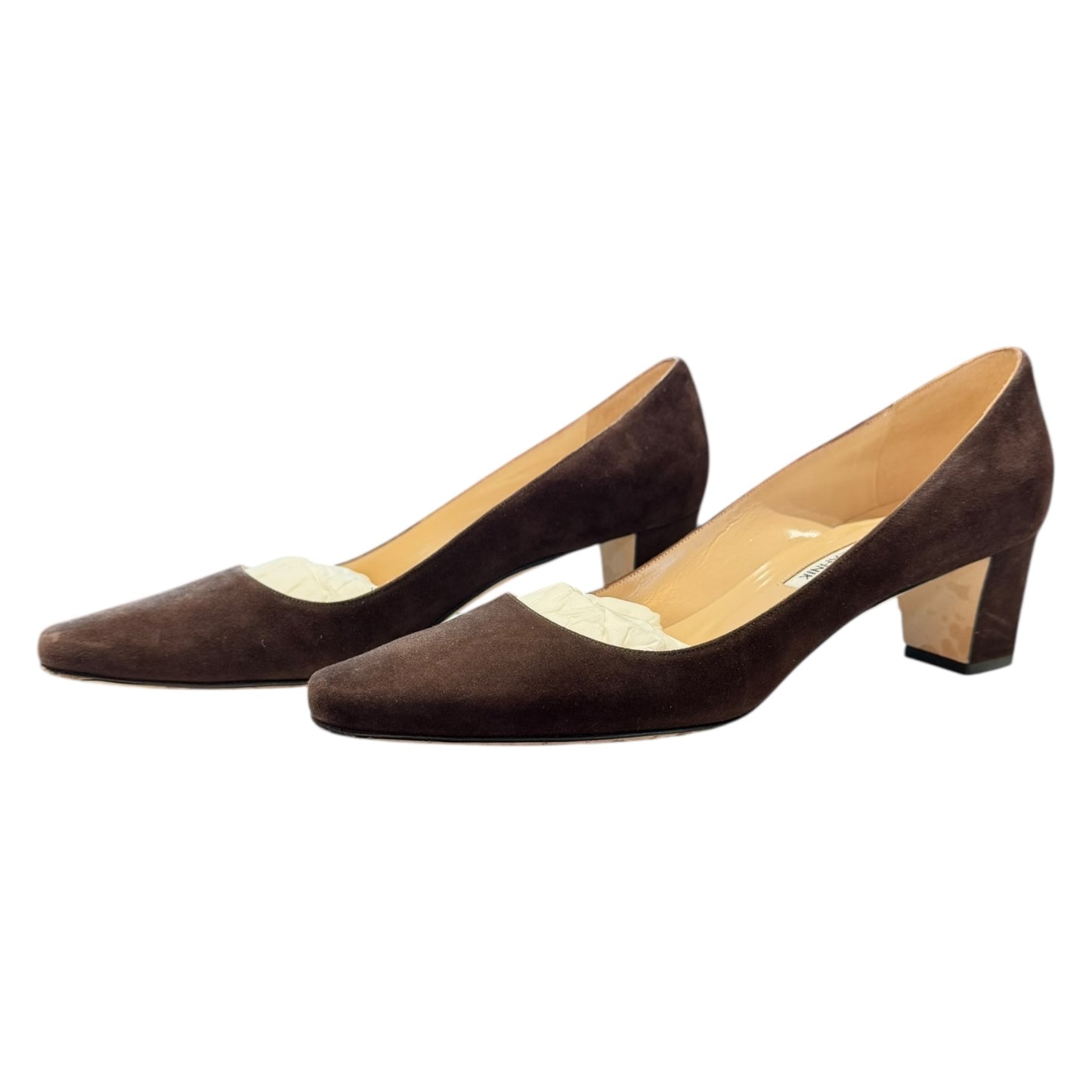 Manolo Blahnik Okkatopla Brown Suede Court Shoes - 38.5 / 5.5