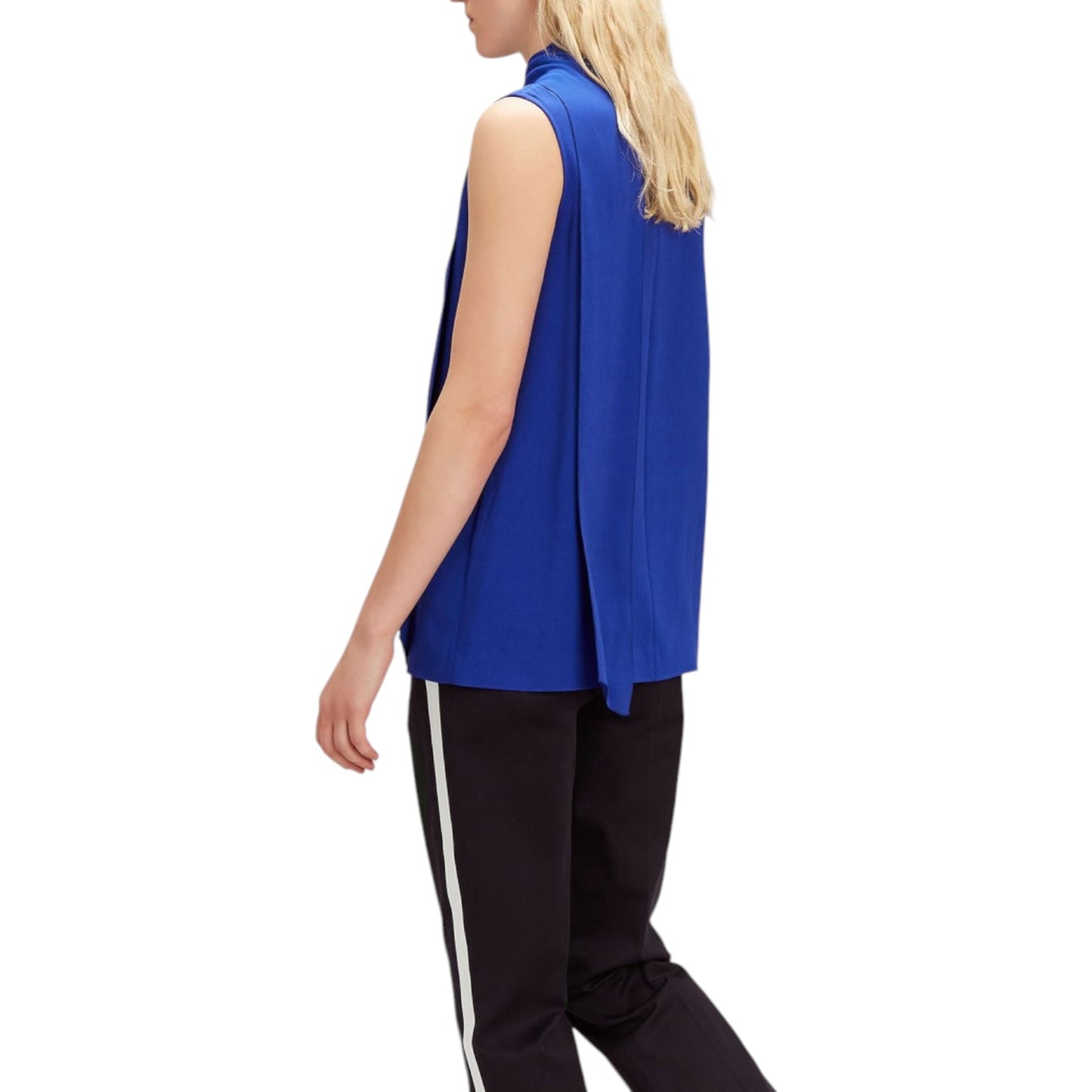 Joseph Noon Tie Neck Blouse in Cobalt - 10