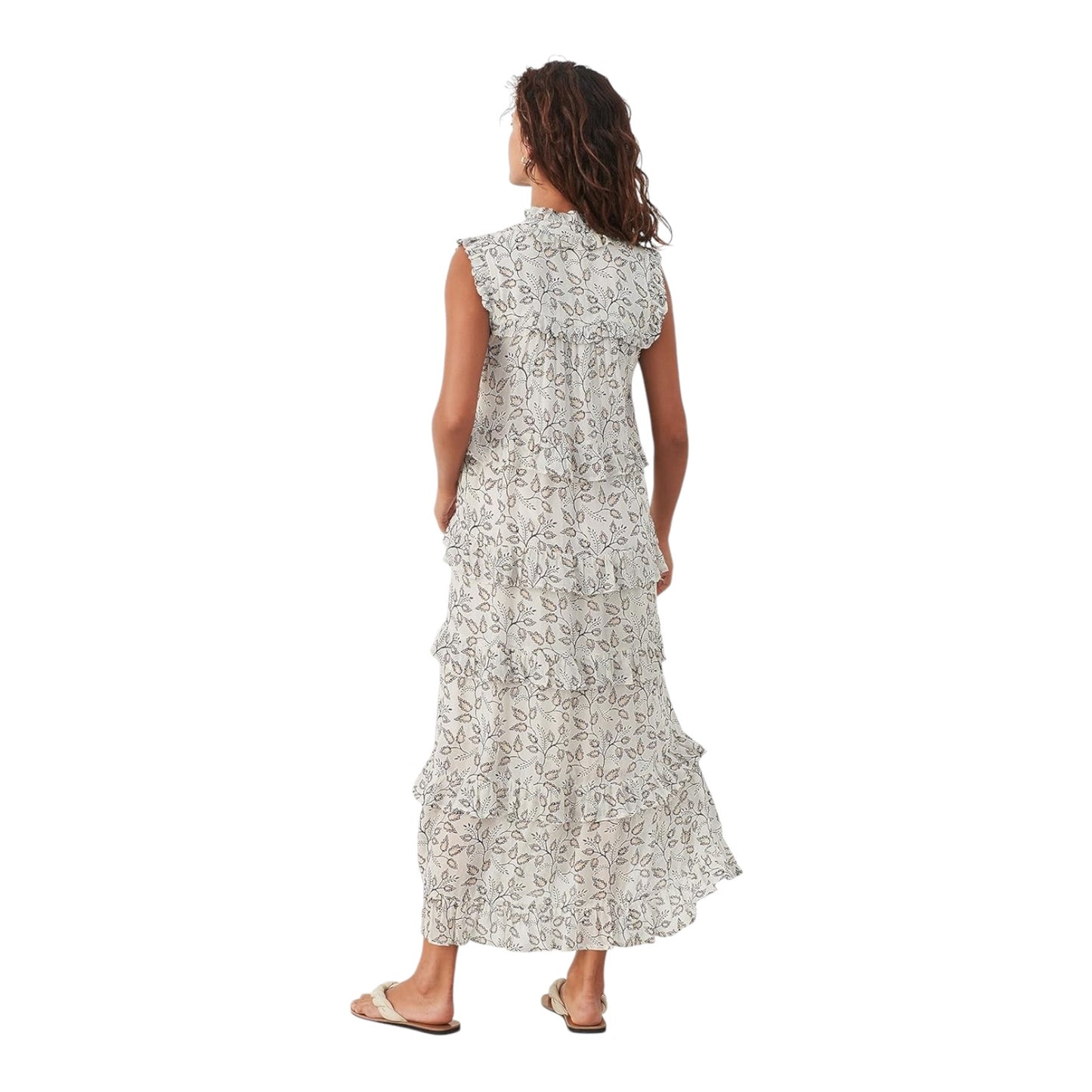 Part Two Parilla Cream Patterned Tiered Dress - 10