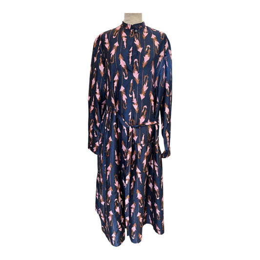An An Londree Navy Pink Silk Dress - 10/12