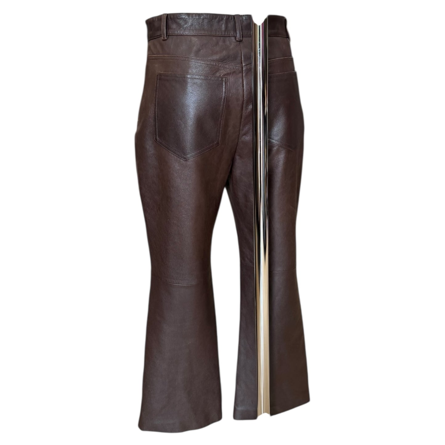 Weekend Max Mara Brown Leather Trousers - 8