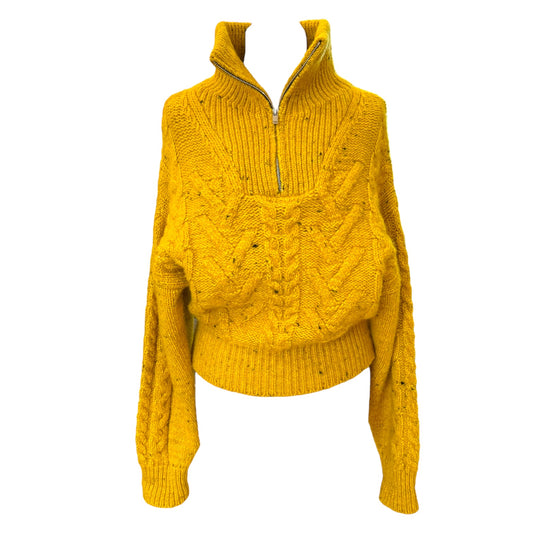 Ganni Yellow Cable Knit Sweater - 8/10