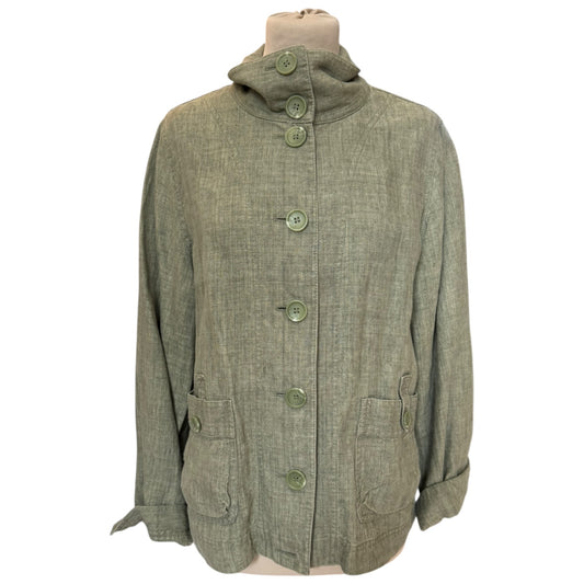 Poetry Green Linen Jacket - 14