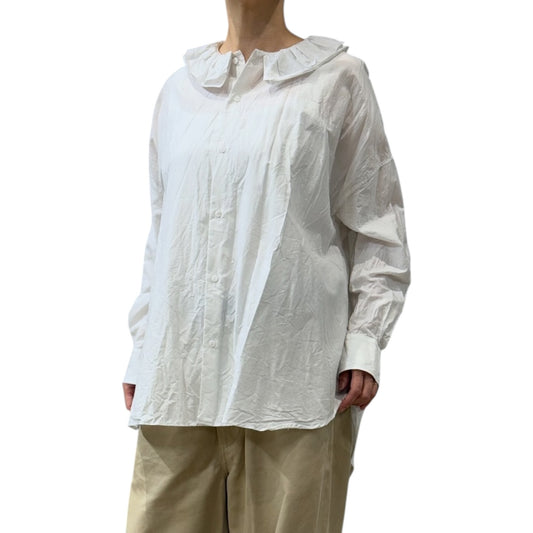 Toujours White Ruffle Collar Shirt - One Size