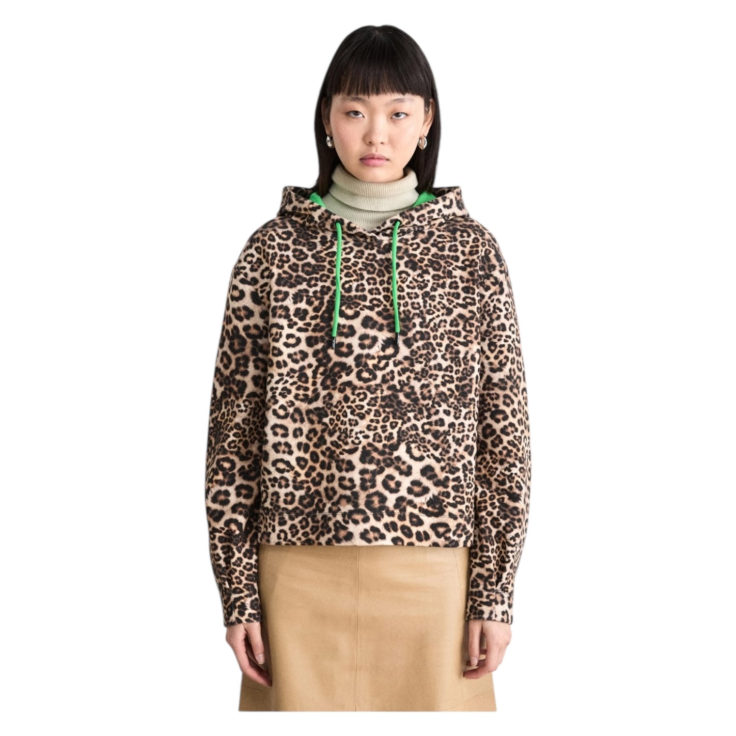 Marc Cain Leopard Print Hoodie - 14 - NEW