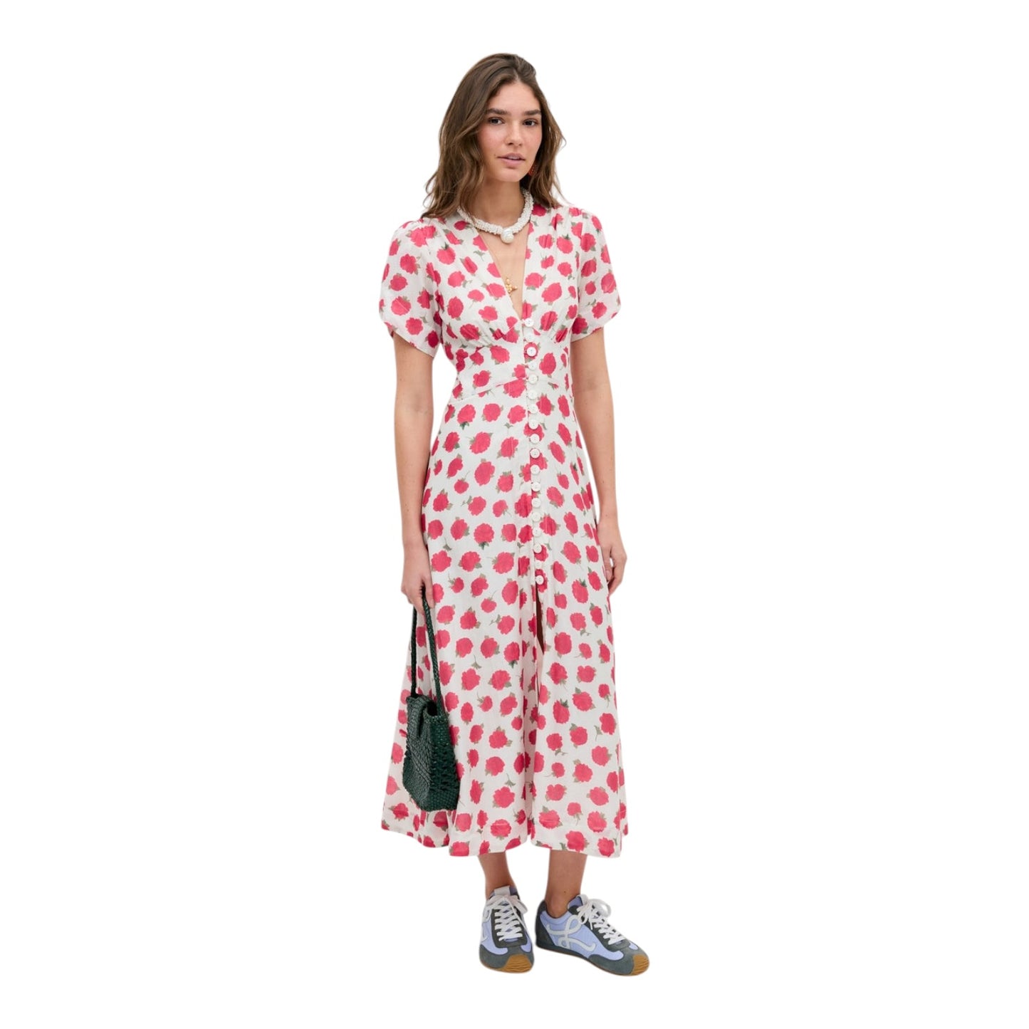 Rixo Pink  Floral Novara Cotton-Silk Midi Dress - 12