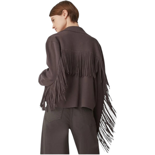 Marella Brown Fringed Cardigan - 8/10