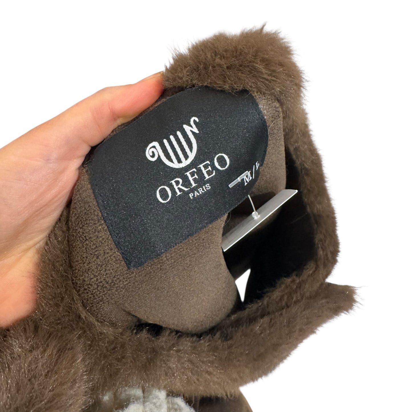 Orfeo Sissi Brown Faux Fur Jacket with Scarf - 12/14