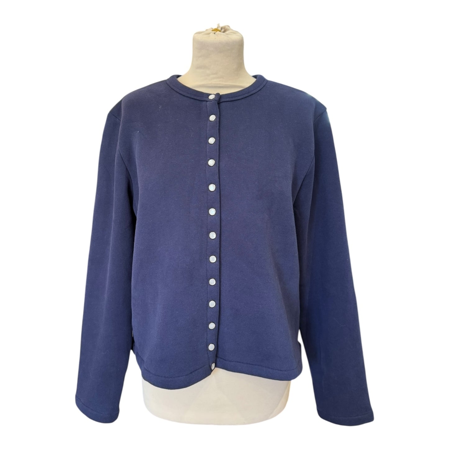 Agnes B Navy Le Classique Snap Cardigan - 14/16