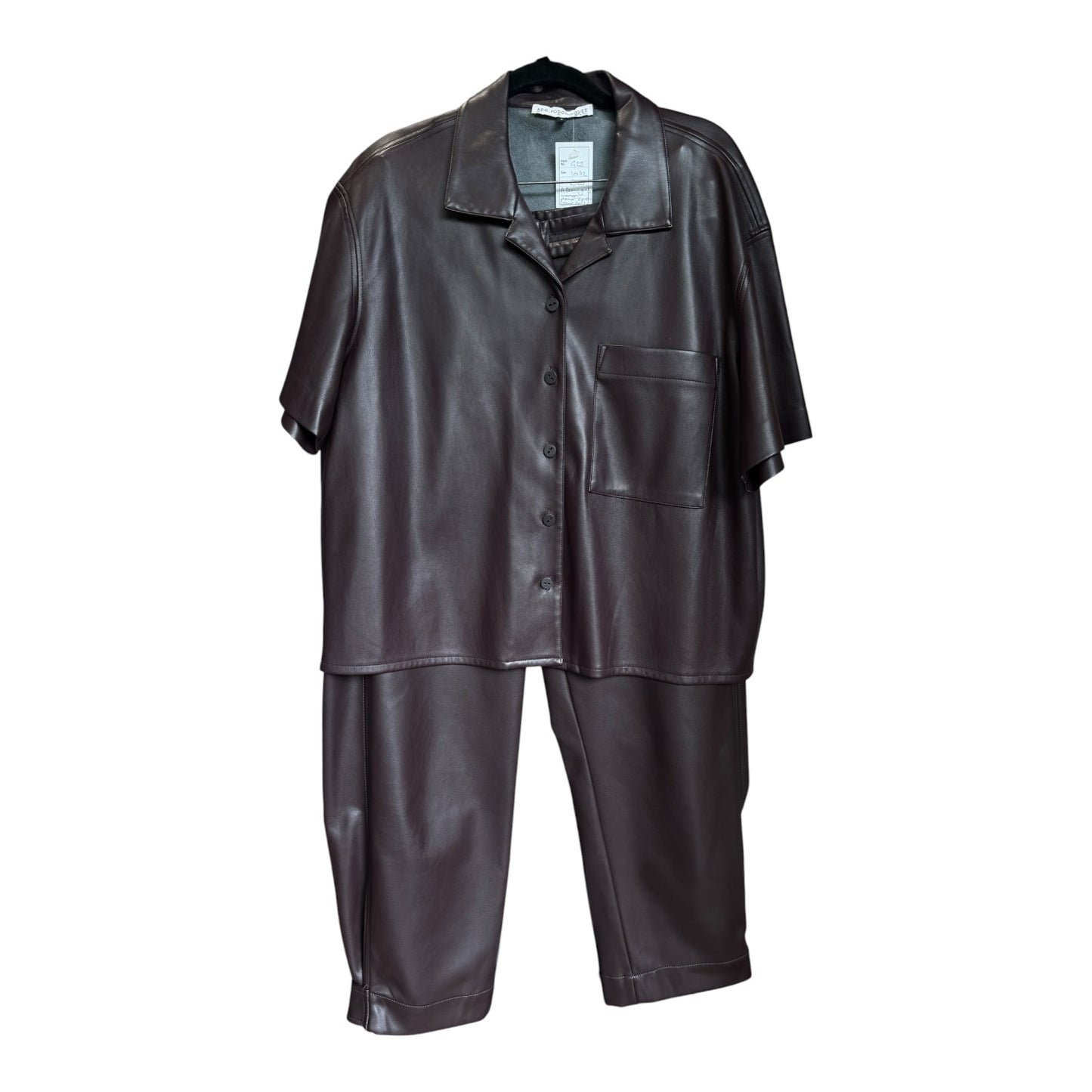 Adolfo Dominquez Maroon Pleather Two Piece - 10/12