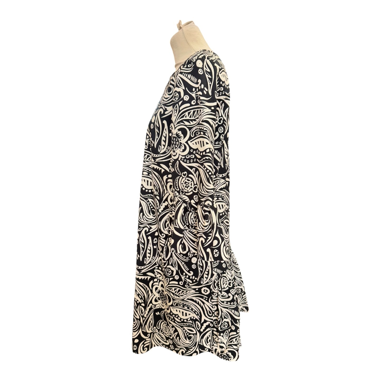 DoubleJ Black and Cream Patterned Dress - 12