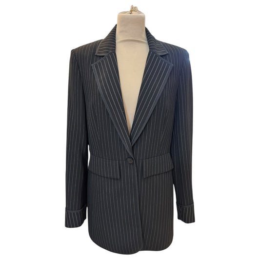 Riani Black Pinstripe Blazer - 12