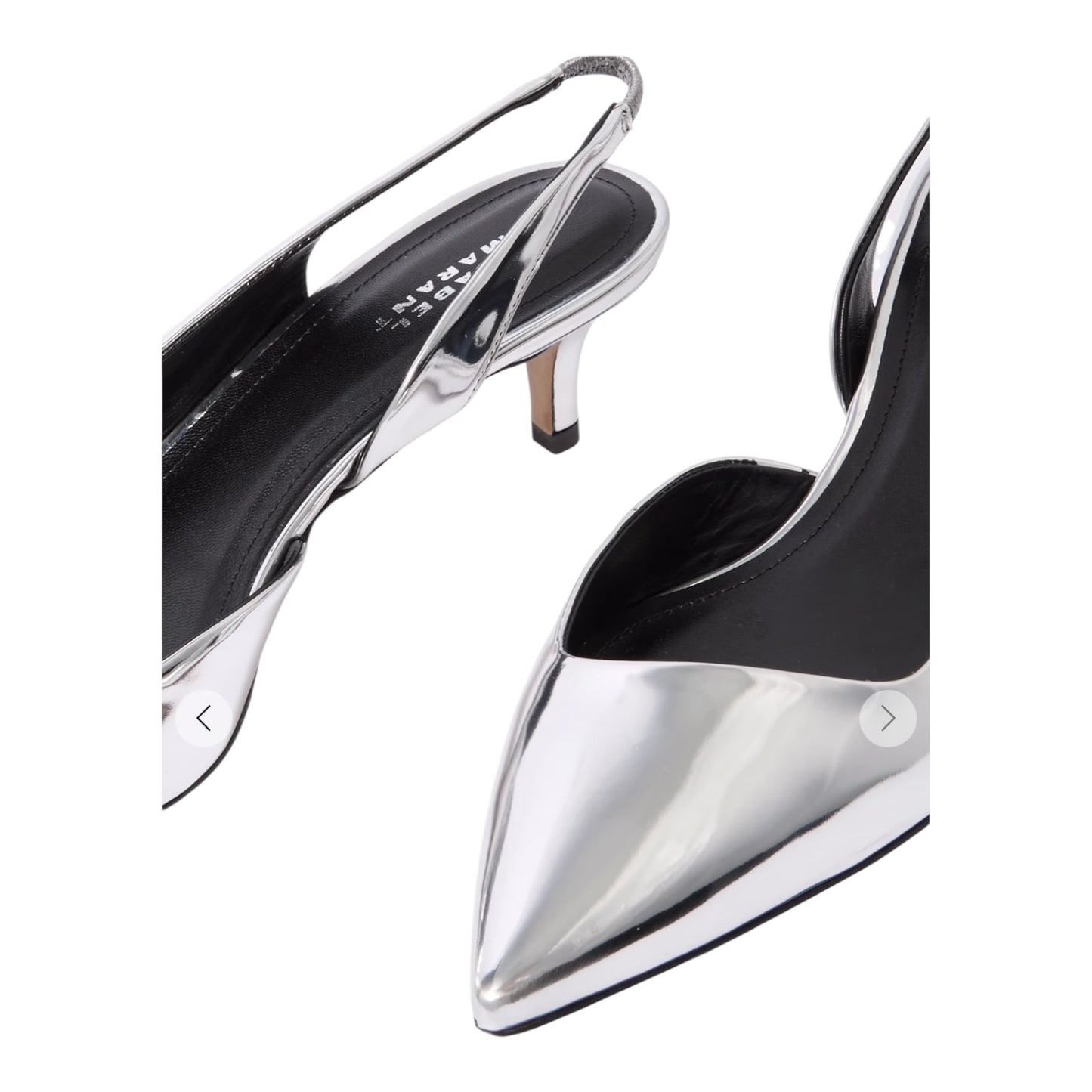 Isabel Marant Piery Mirrored Leather Slingback Pumps - 37/4