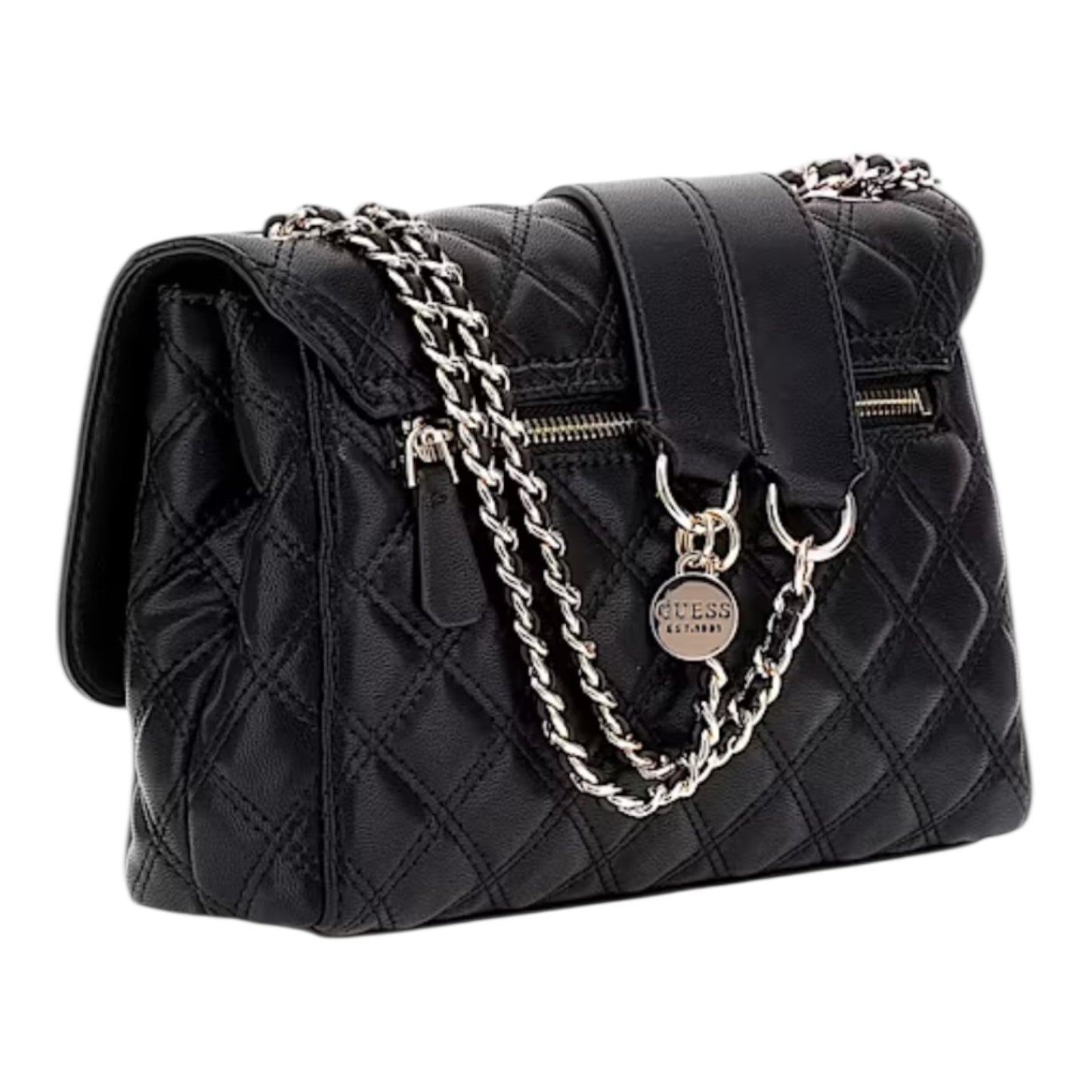 Guess Giully Quilted Black Crossbody Bag