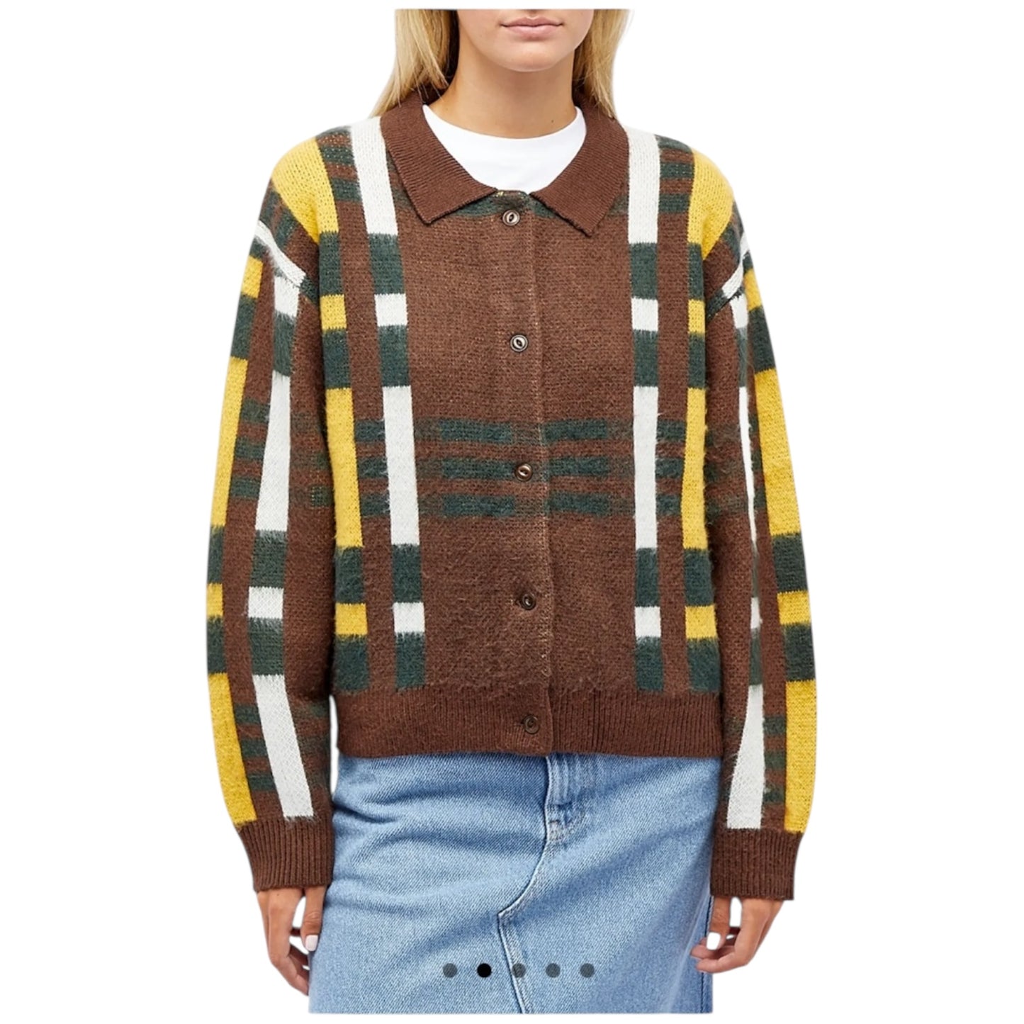 YMC Brown Patterned Rat Pack Cardigan - 12/14