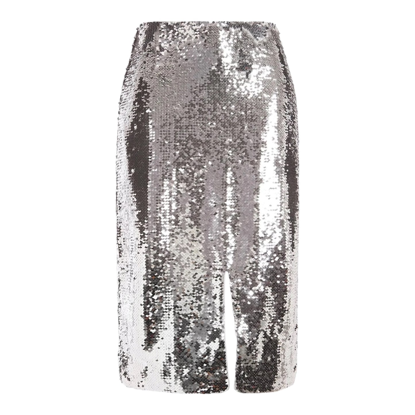 Ganni Silver Sequin Knee Length Shirt - 10