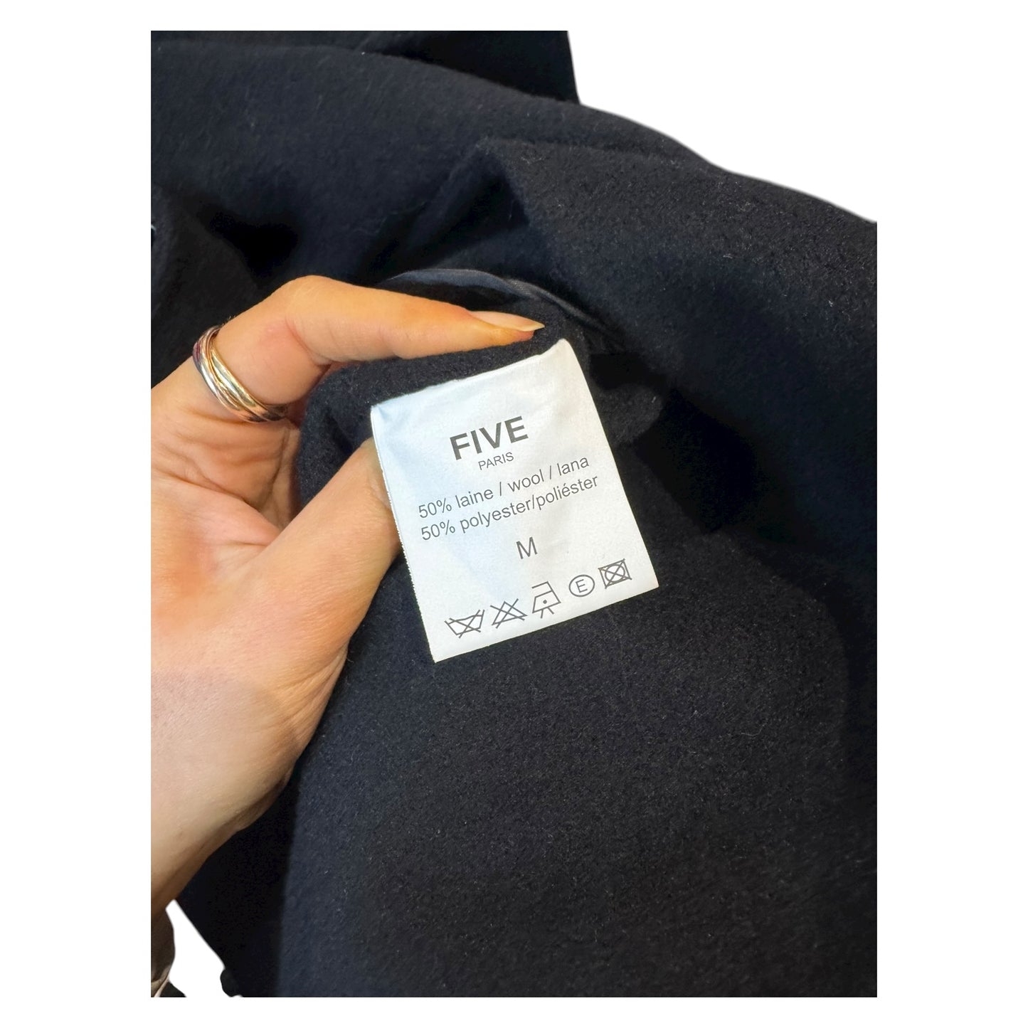 Five Black Wool Coat with Gold Badge - 12