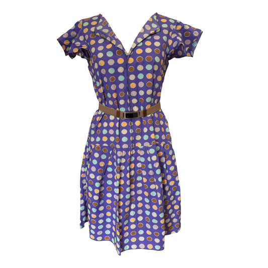 Marni Purple Spot Dress with Belt - 12