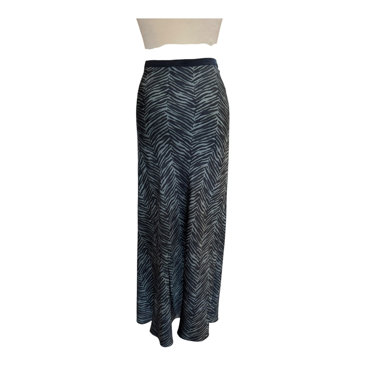 Anine Bing Dolly Silk Skirt in Willow Green Zebra - 12