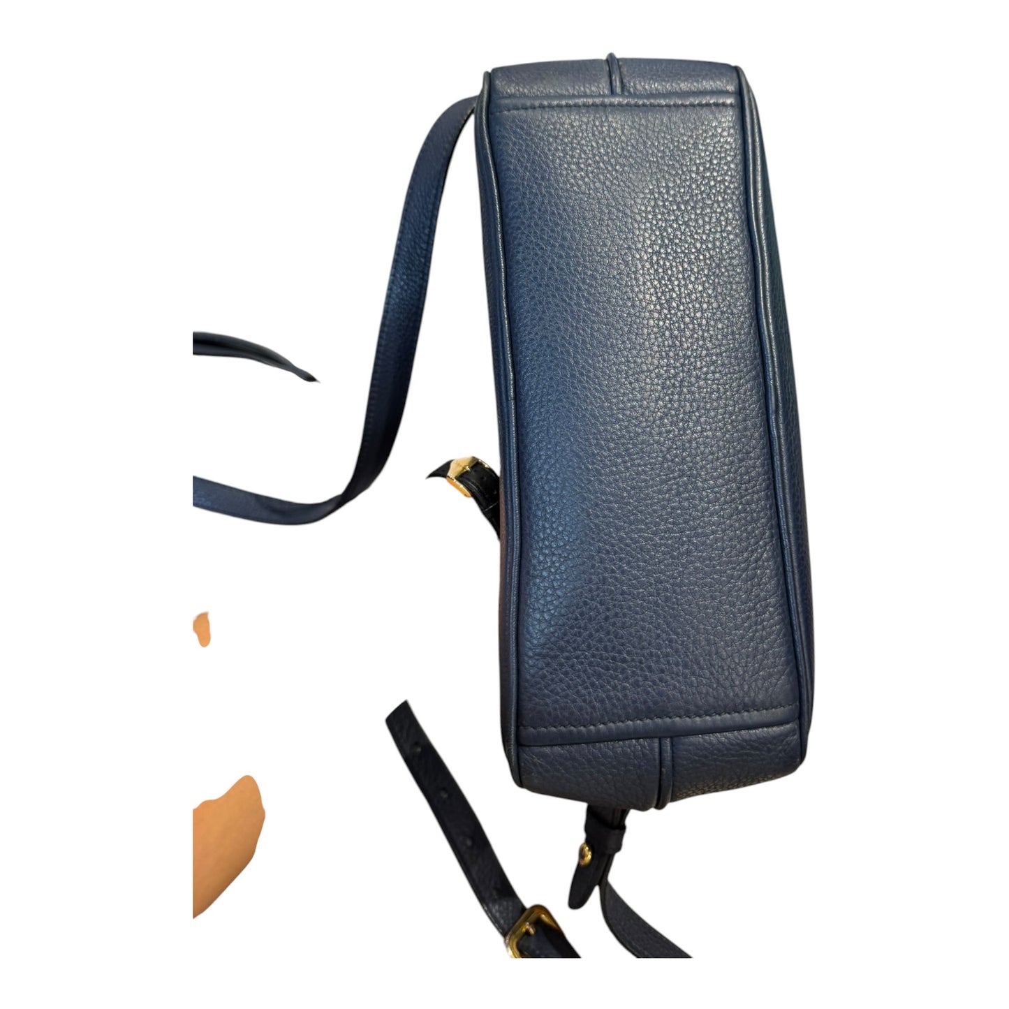 Prada Navy Blue Vitello Phenix Leather Cross Body Bag