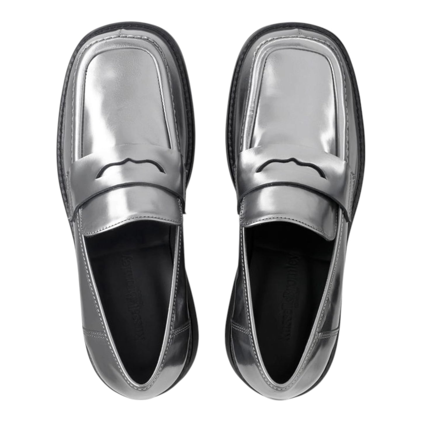 Russell & Bromley Silver Solo Square Toe Loafer - 40/7 - NEW