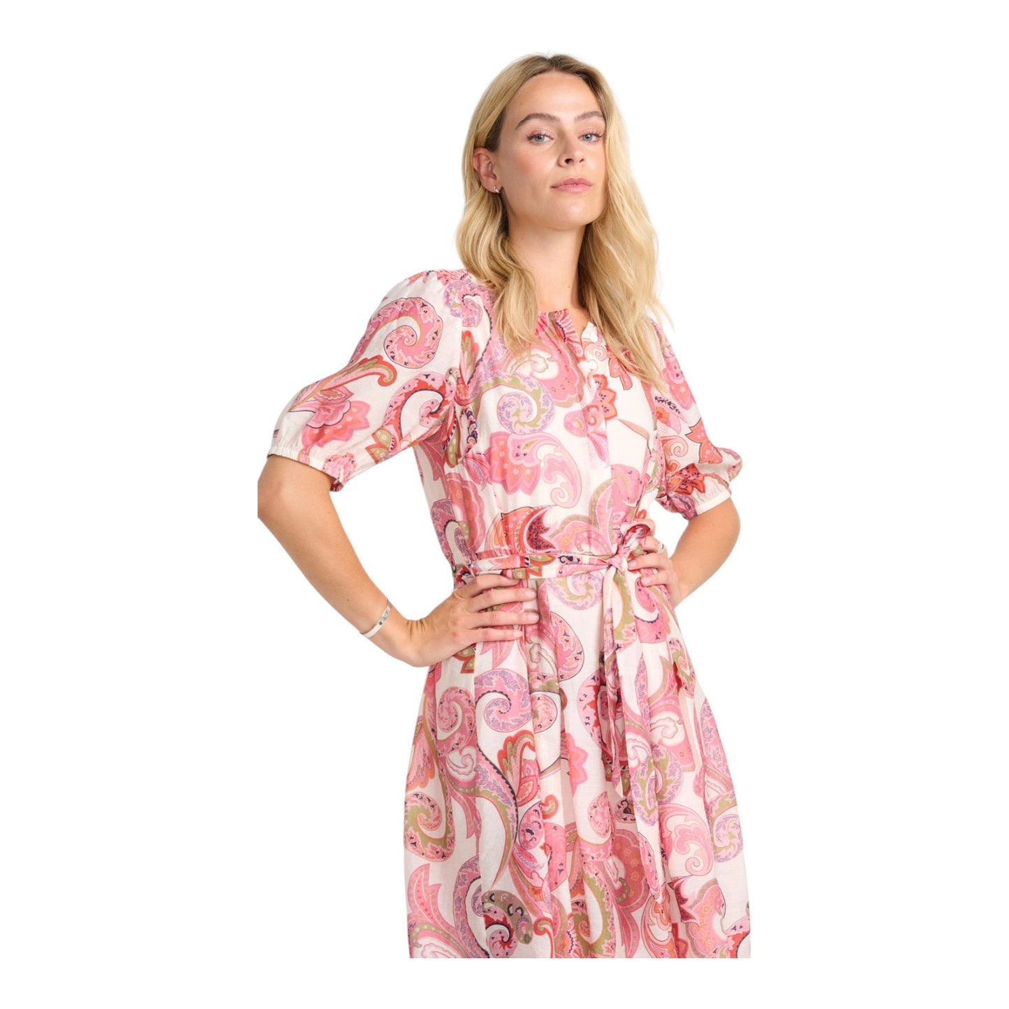 Costa Mani Daffodil Dress in Pink Flower - 10/12 - NEW