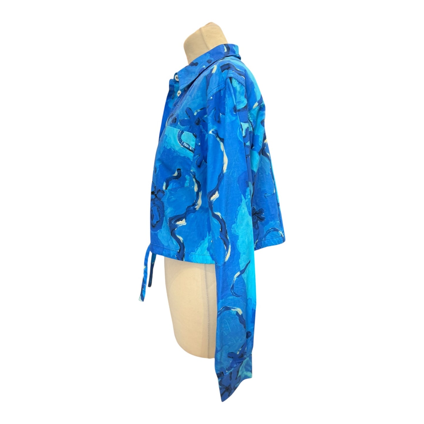 Marni X Flaminia Veronesi Blue Floral Crop Shirt - 10/12
