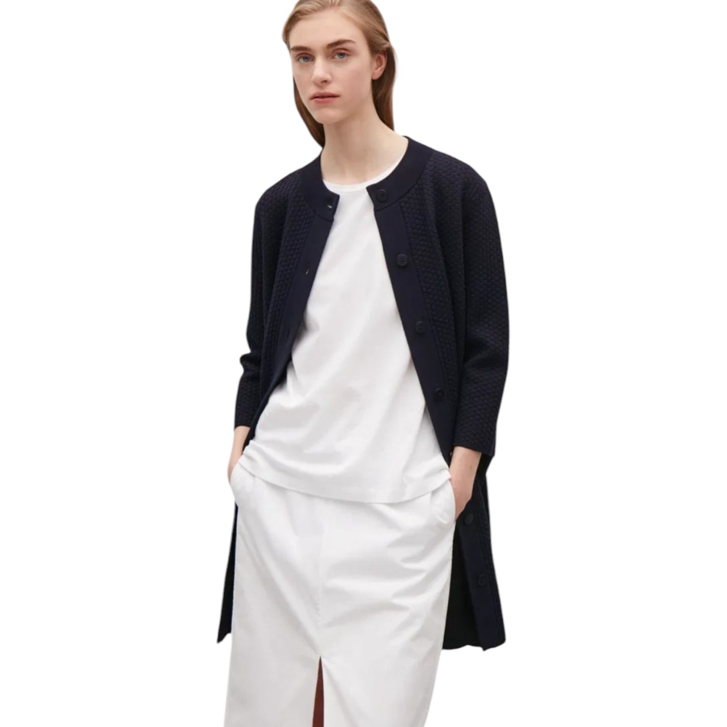 COS Navy Longline Cardigan - 10