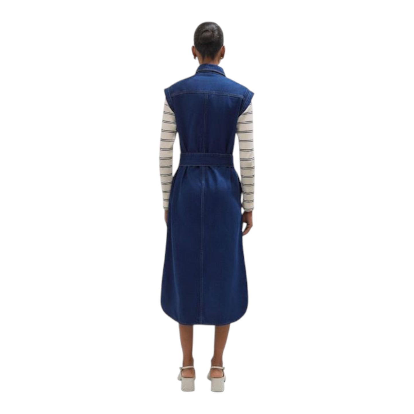 Me + Em Denim Utility Midi Dress with Belt  - 14