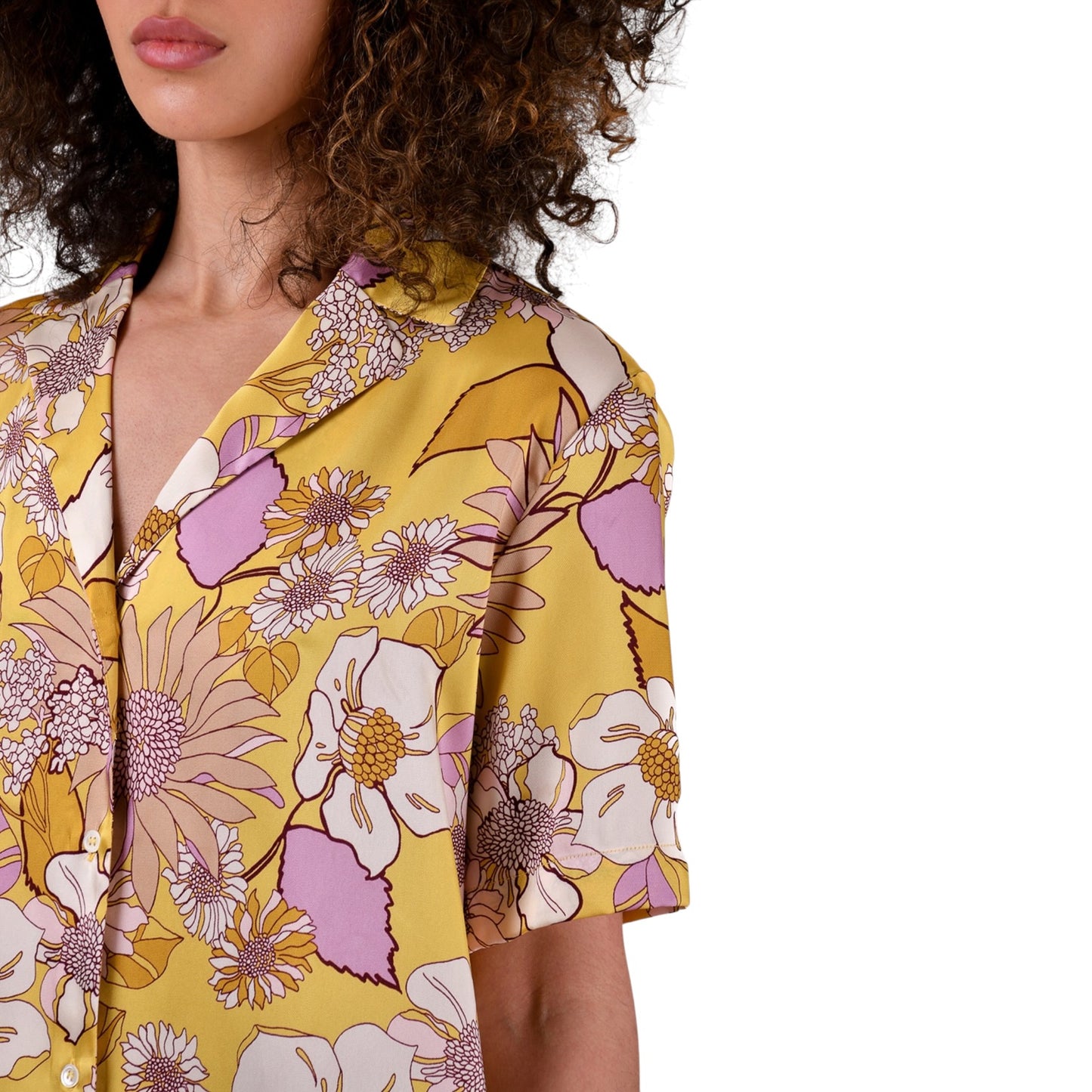 Sandro Yellow and Purple Satin Top - 14