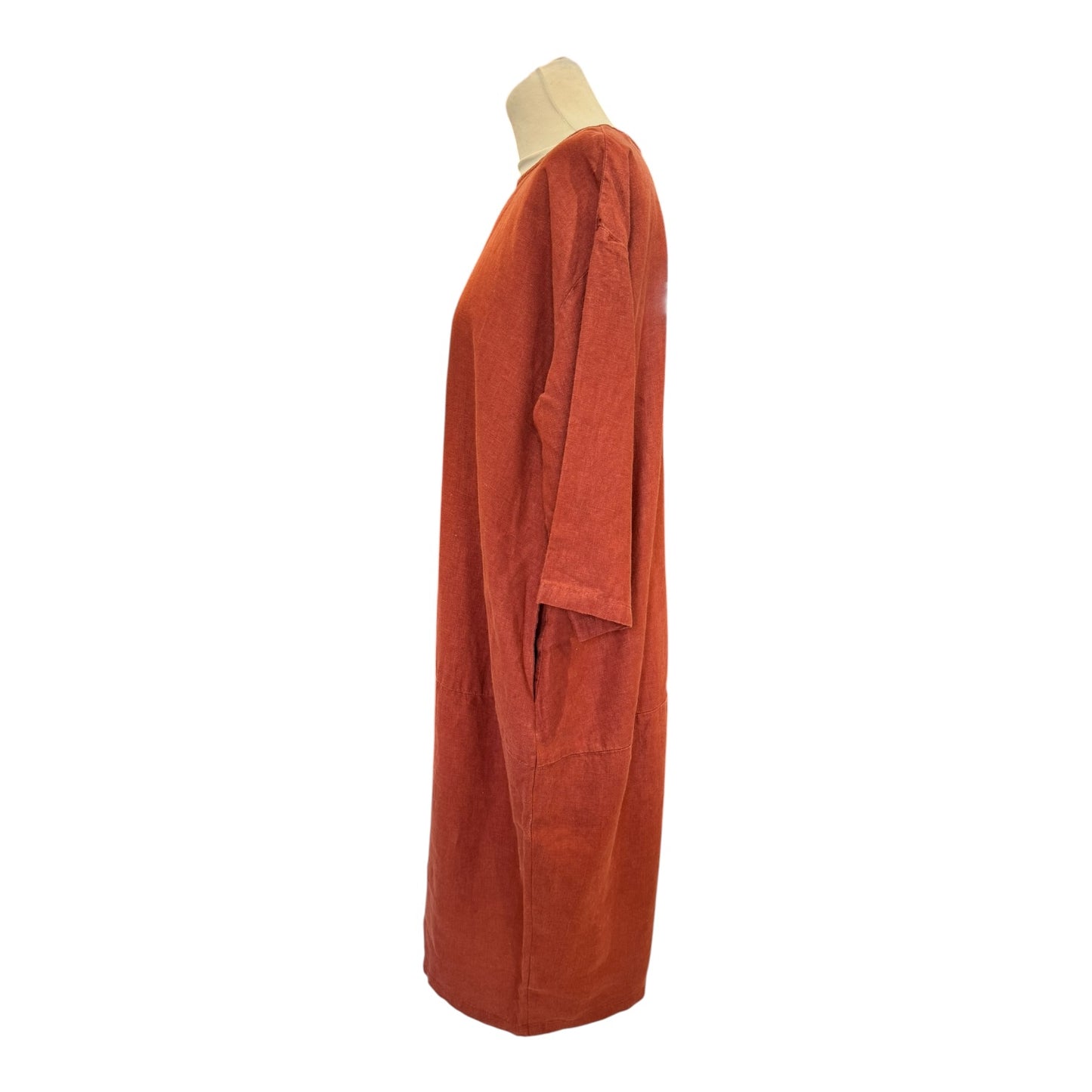 Black Crane Bud Dress in Brick Red - 12/14