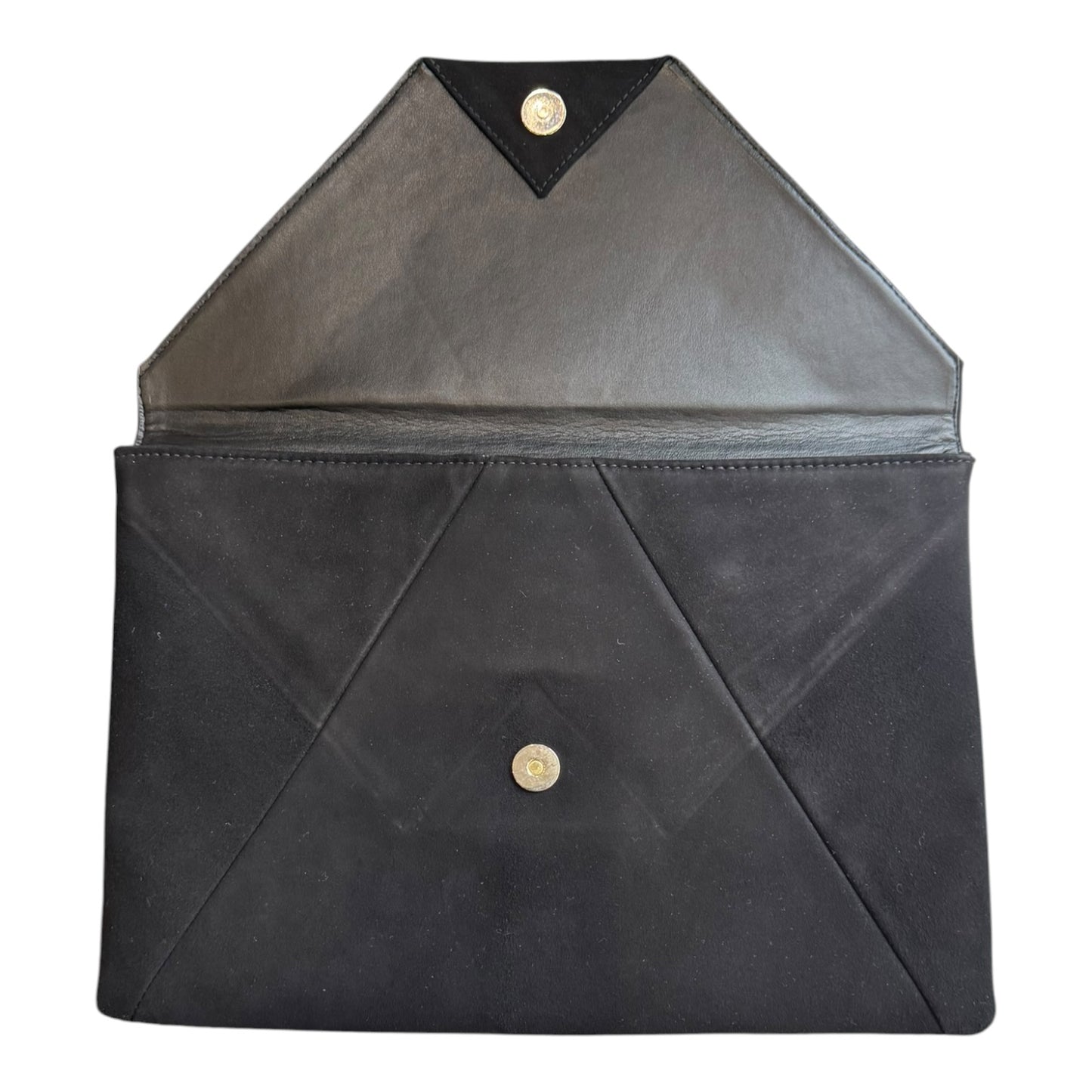 Russell & Bromley Black Suede and Leather Clutch