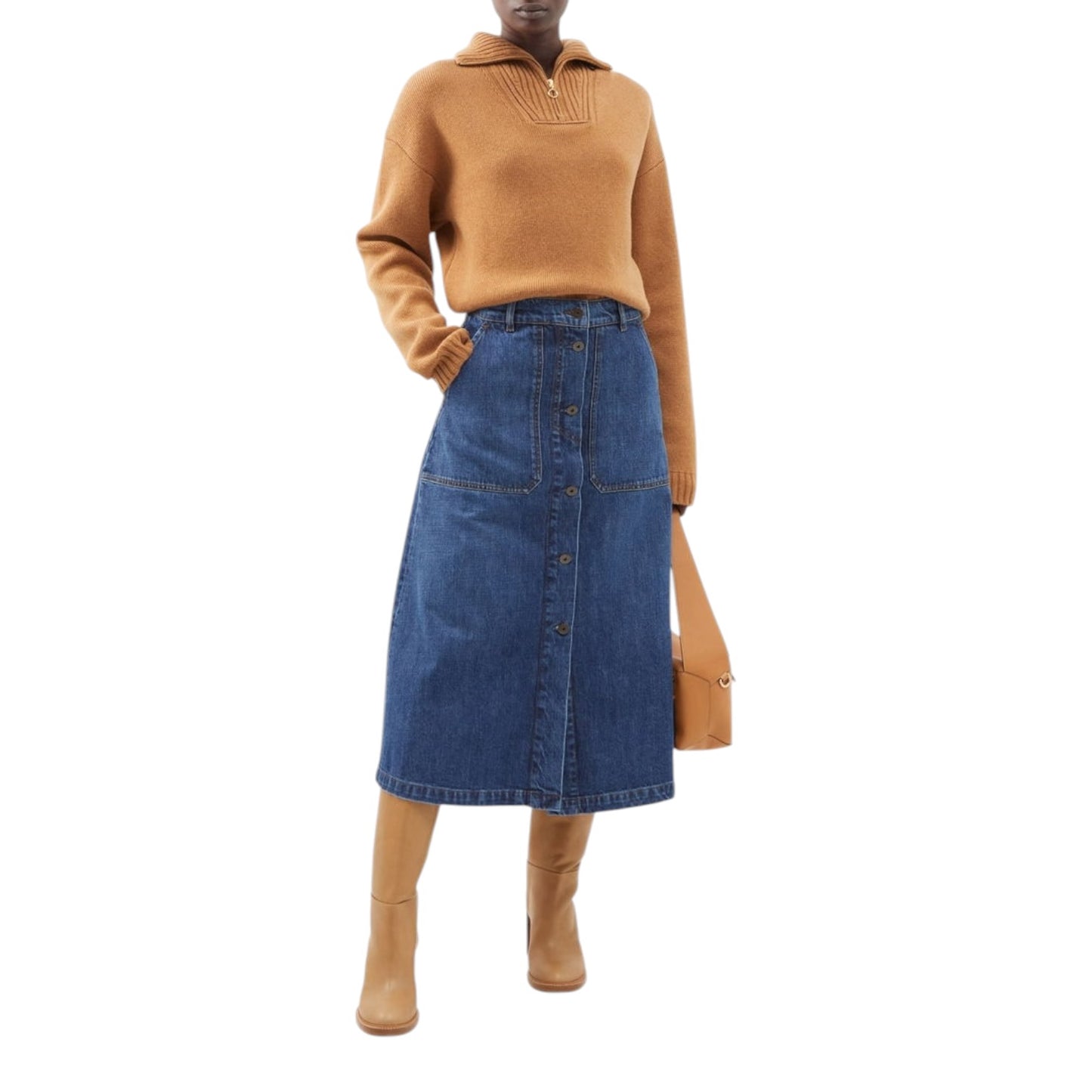 Weekend Max Mara Denim Donare Skirt - 12 - NEW