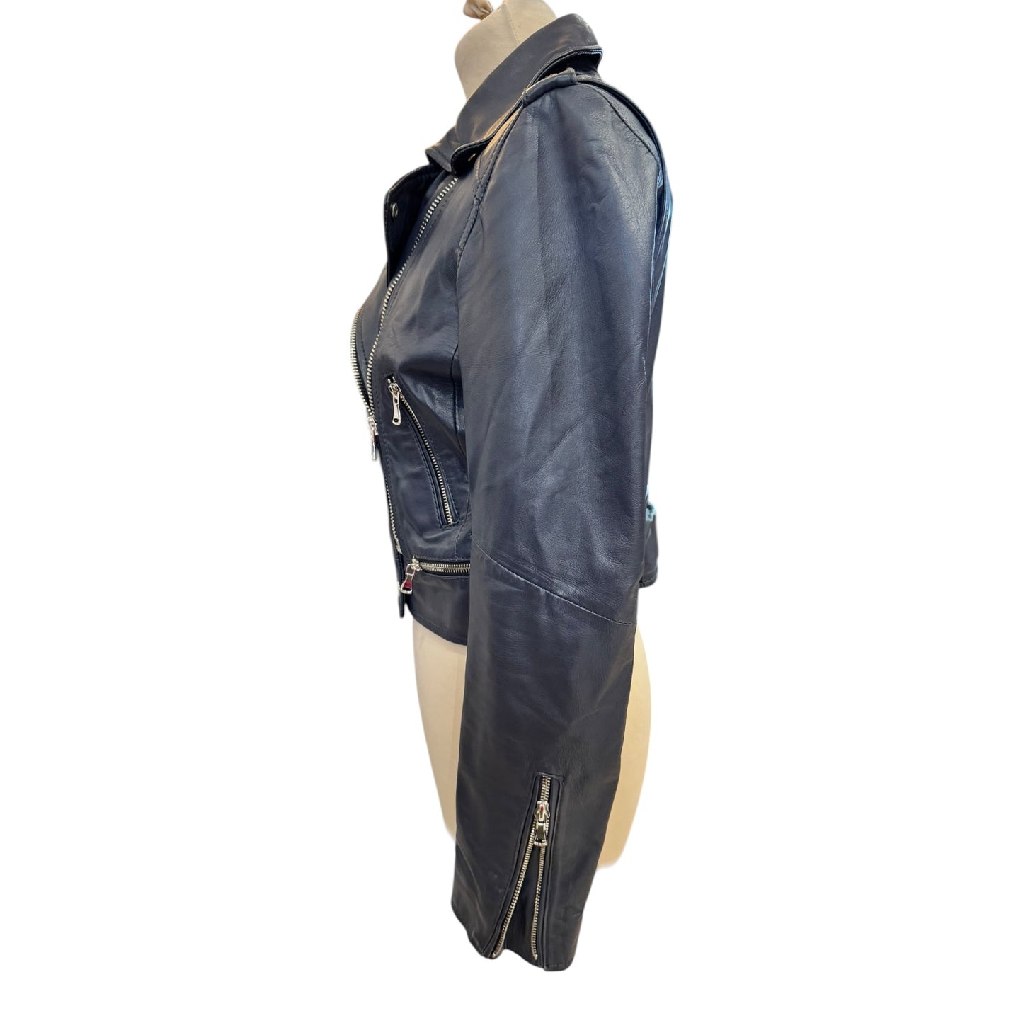 Oakwood Navy Leather Jacket - 10/12